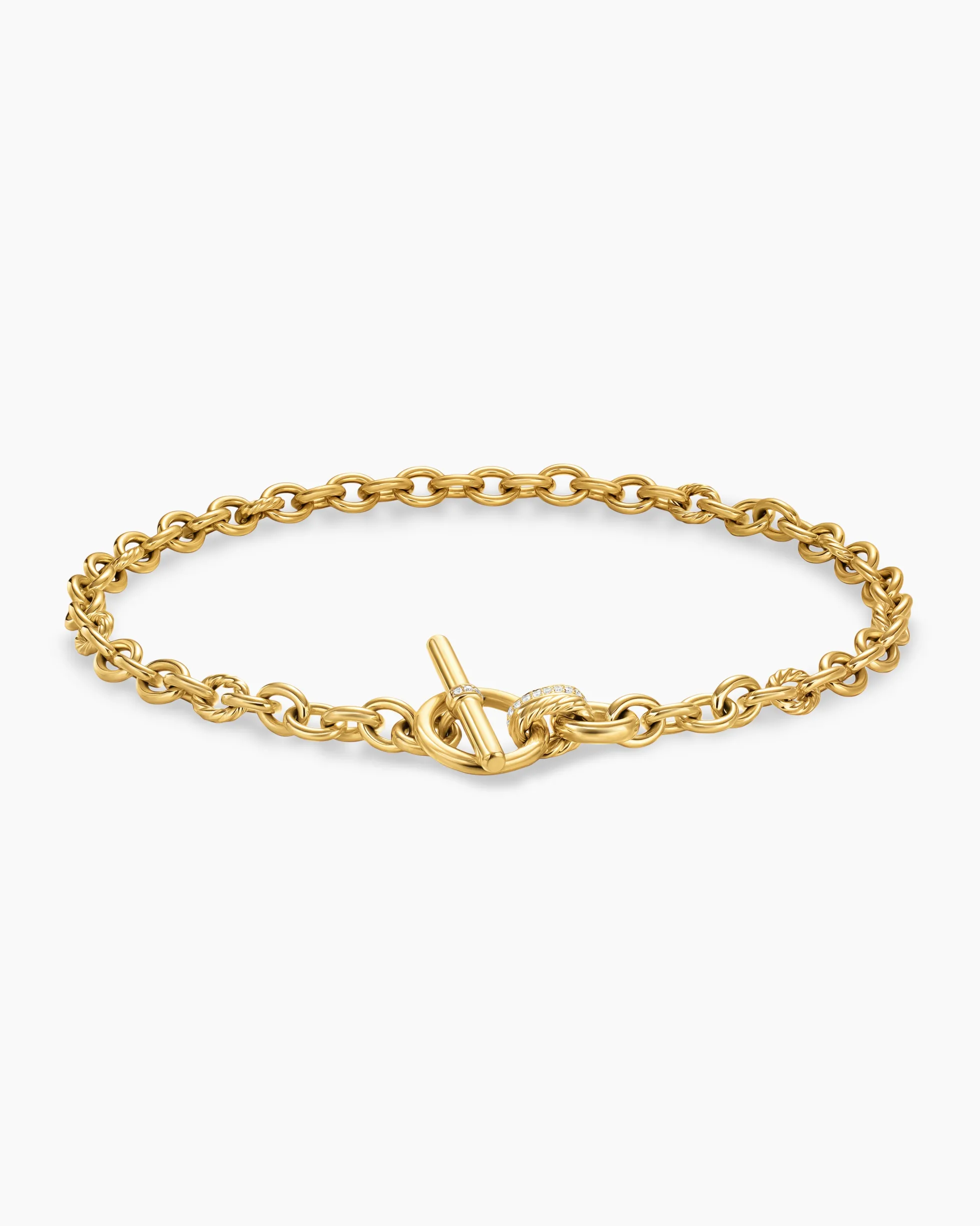 DY Mercer® Toggle Chain Necklace 18K Yellow Gold with Diamonds, 8mm