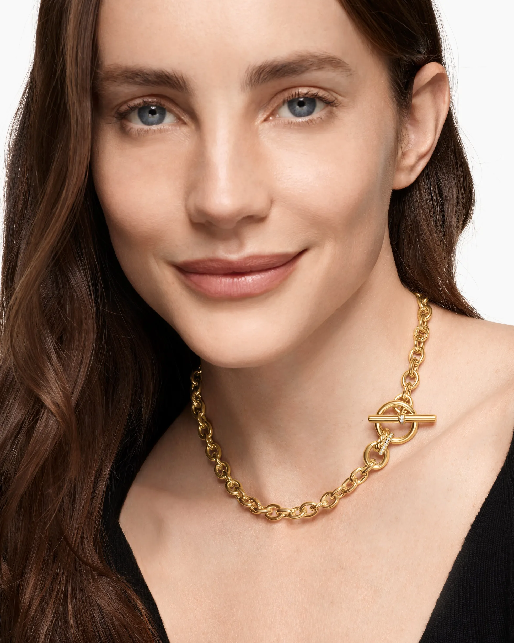 DY Mercer® Toggle Chain Necklace 18K Yellow Gold with Diamonds, 8mm