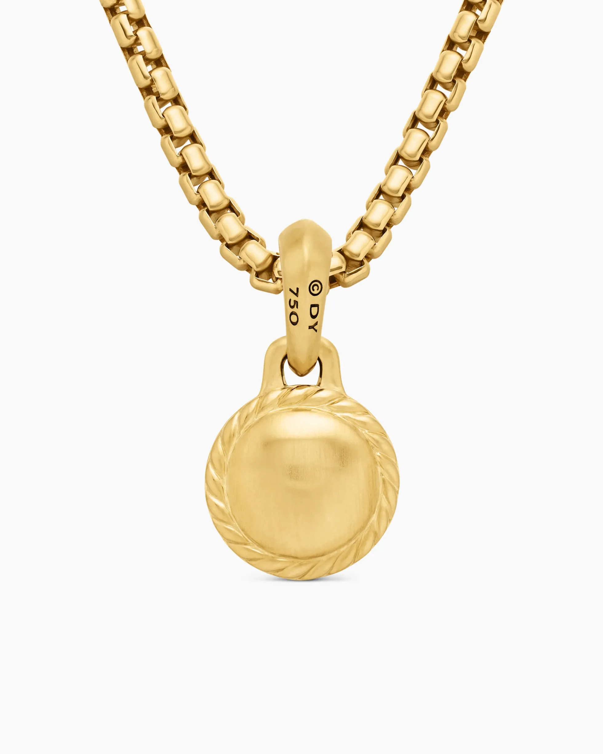 Evil Eye Amulet 18K Yellow Gold with Emerald, 14.5mm