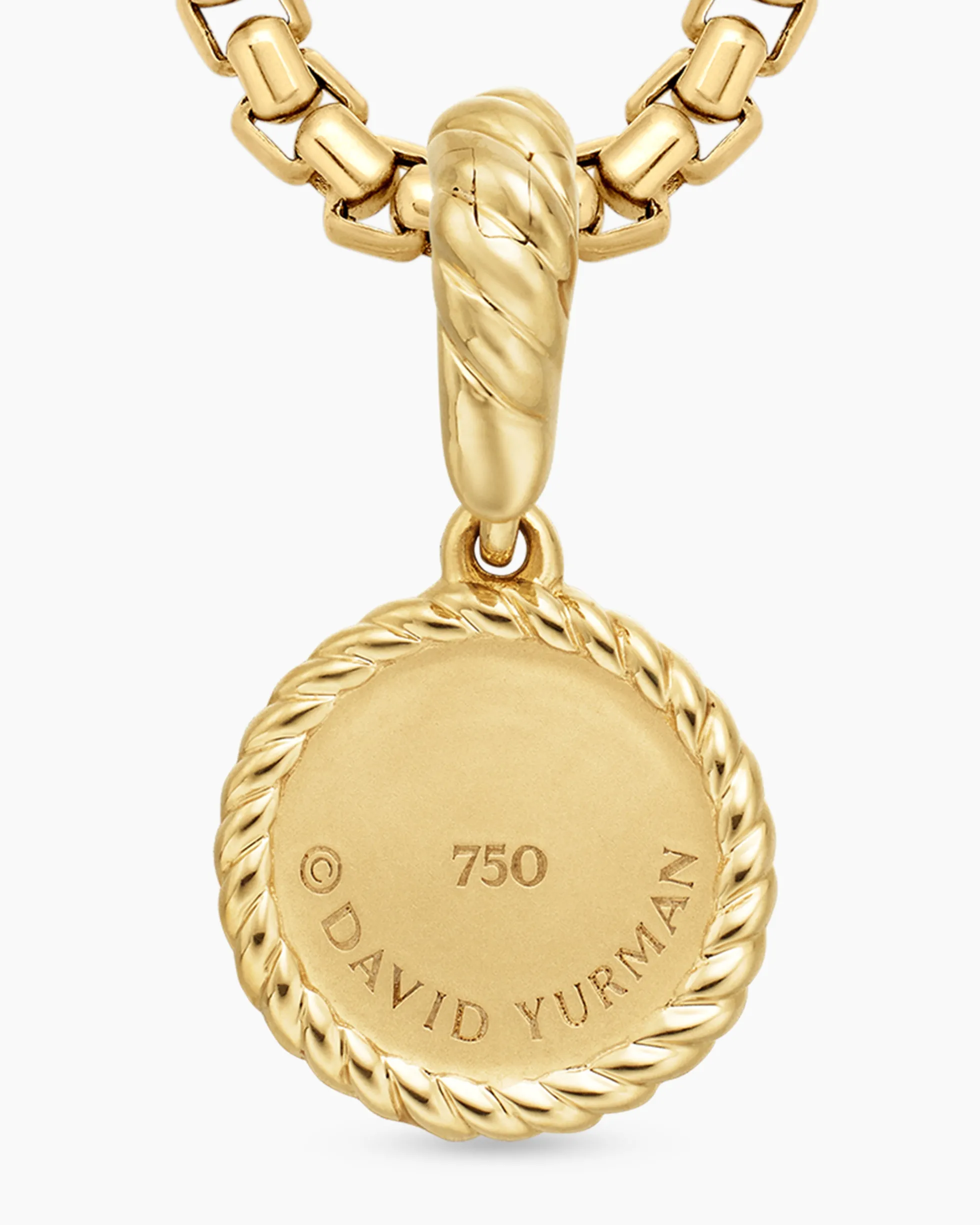 Evil Eye Amulet 18K Yellow Gold with Pavé Blue Sapphires and Diamonds, 11mm