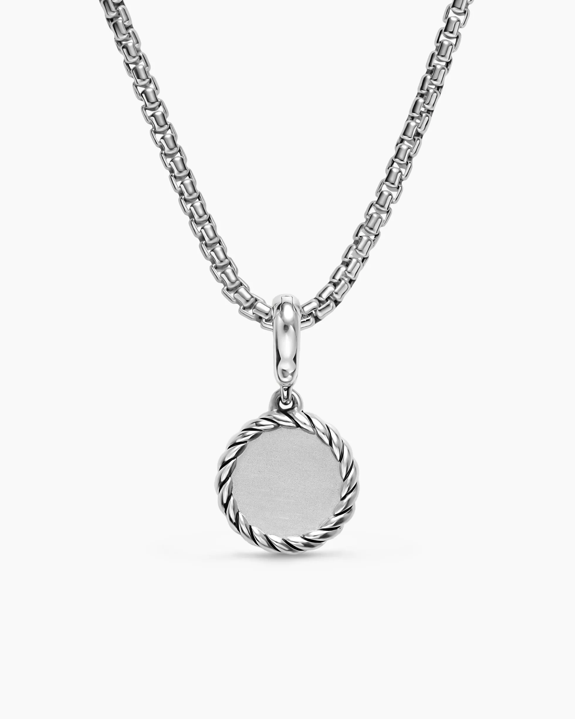 Evil Eye Amulet Sterling Silver with Pavé Blue Sapphires and Diamonds, 12.6mm