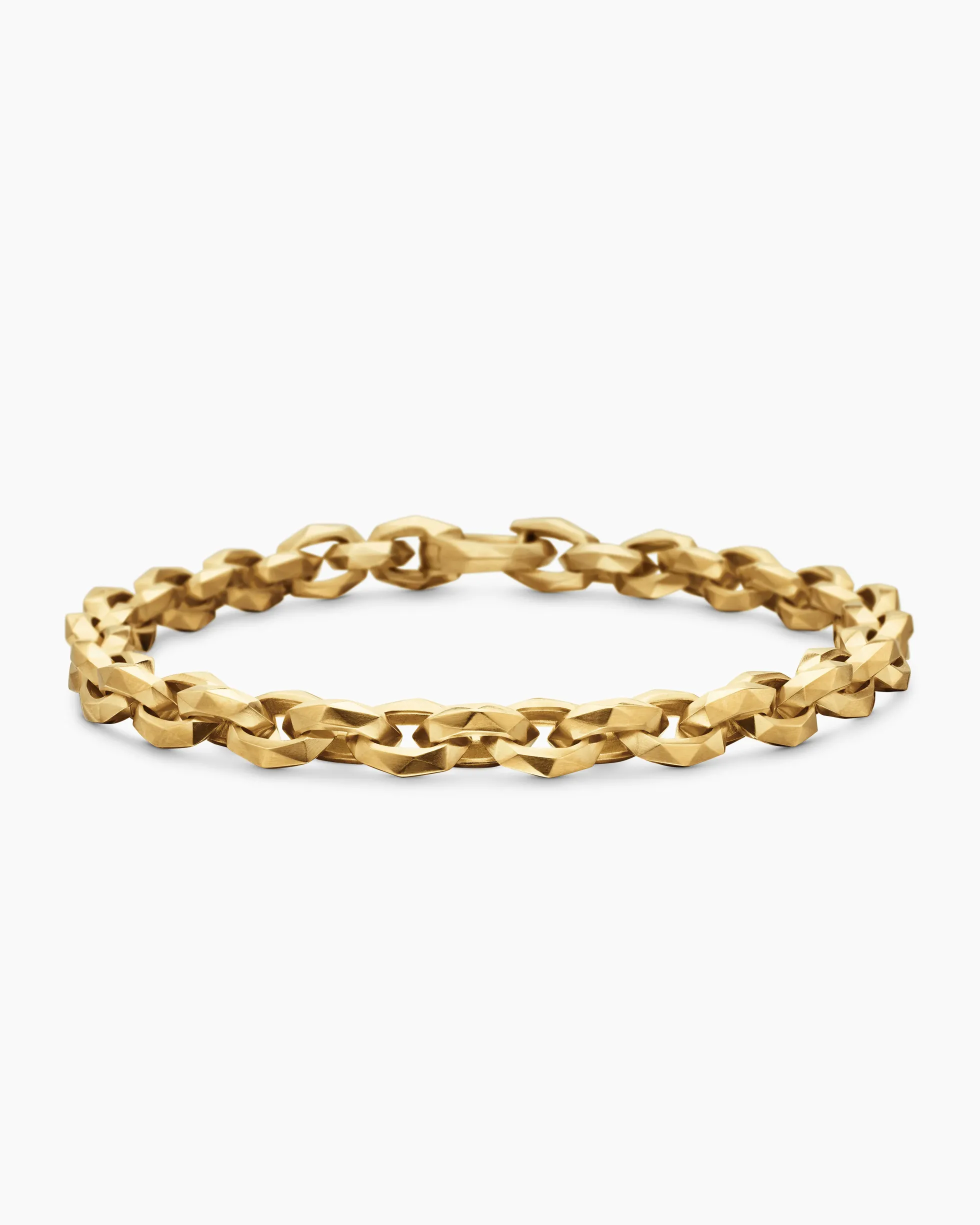 Faceted Chain Bracelet 18K Yellow Gold, 7mm