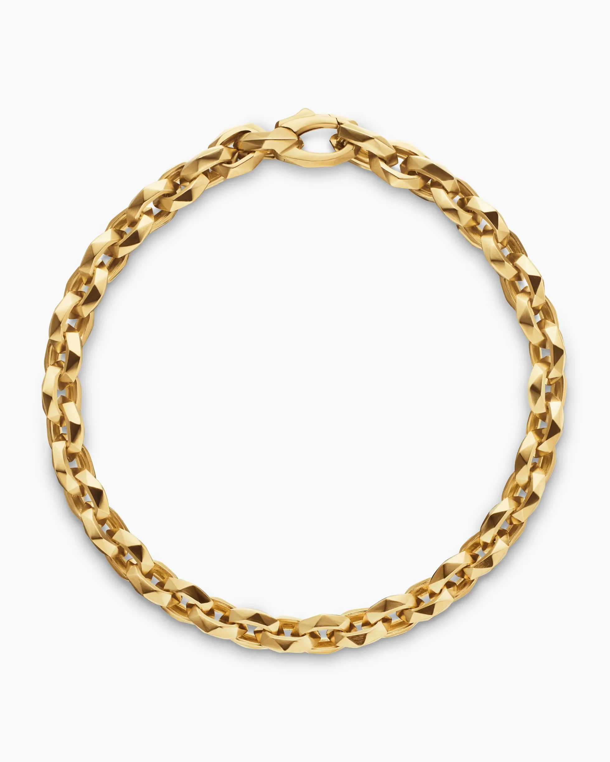 Faceted Chain Bracelet 18K Yellow Gold, 7mm