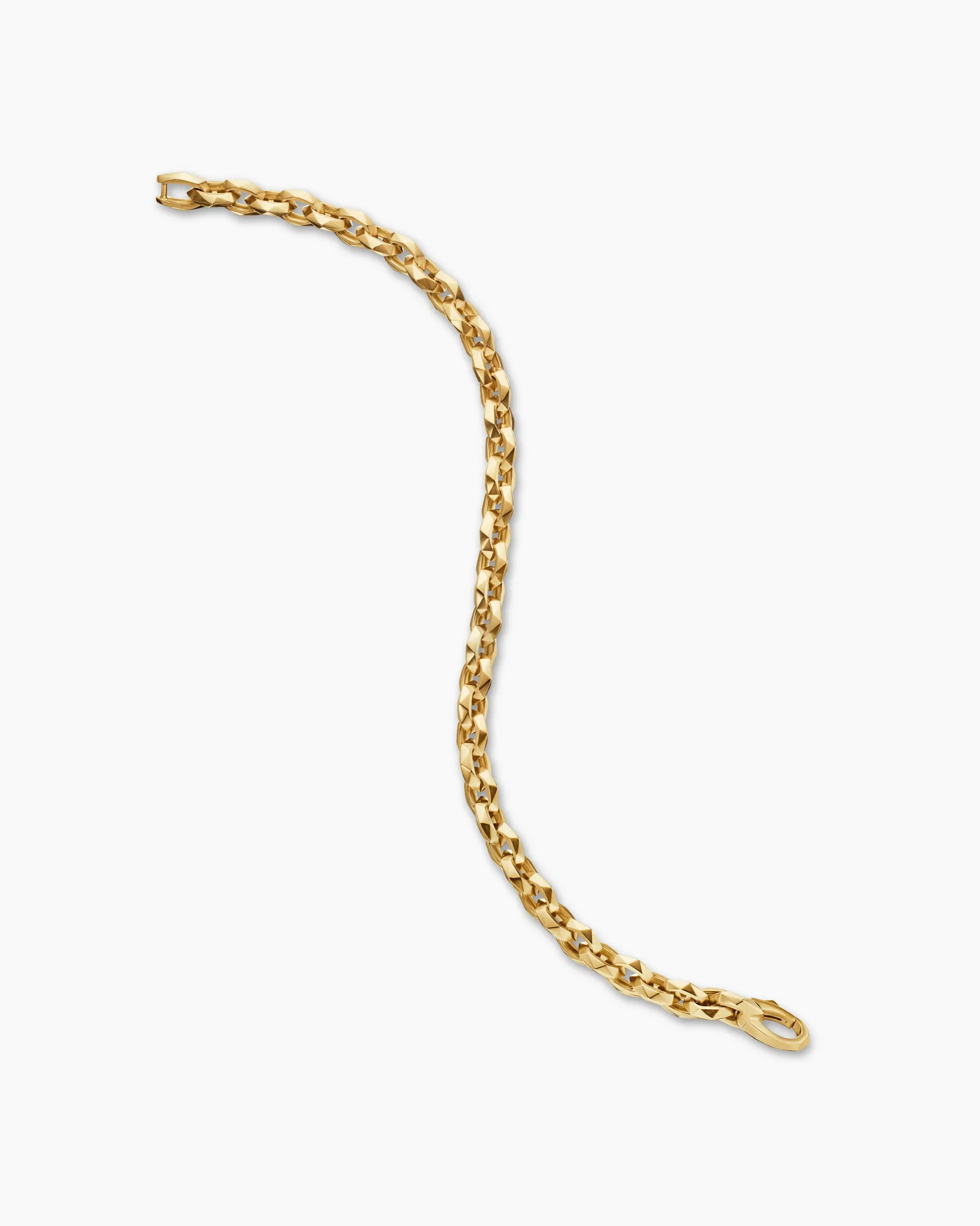 Faceted Chain Bracelet 18K Yellow Gold, 7mm