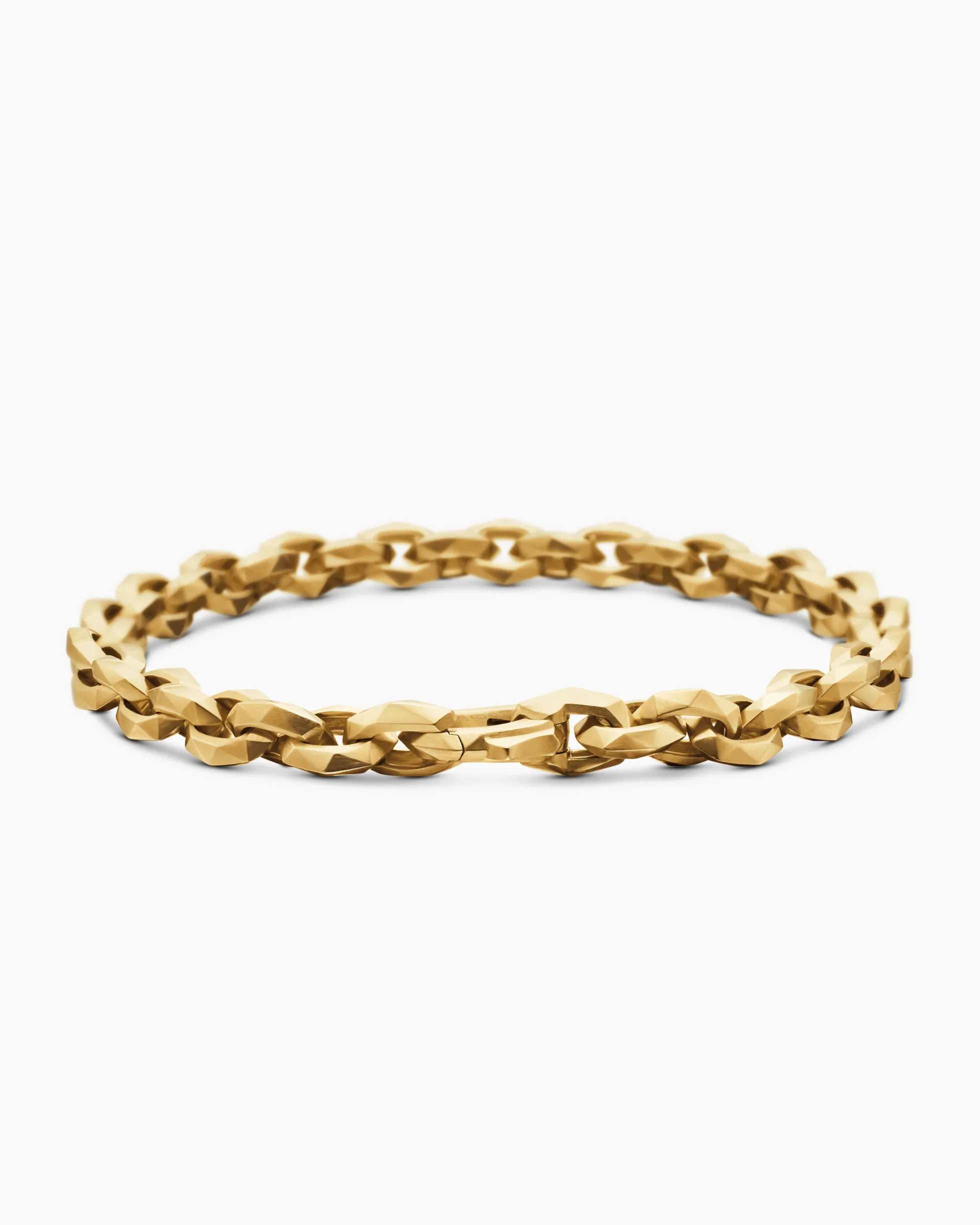 Faceted Chain Bracelet 18K Yellow Gold, 7mm