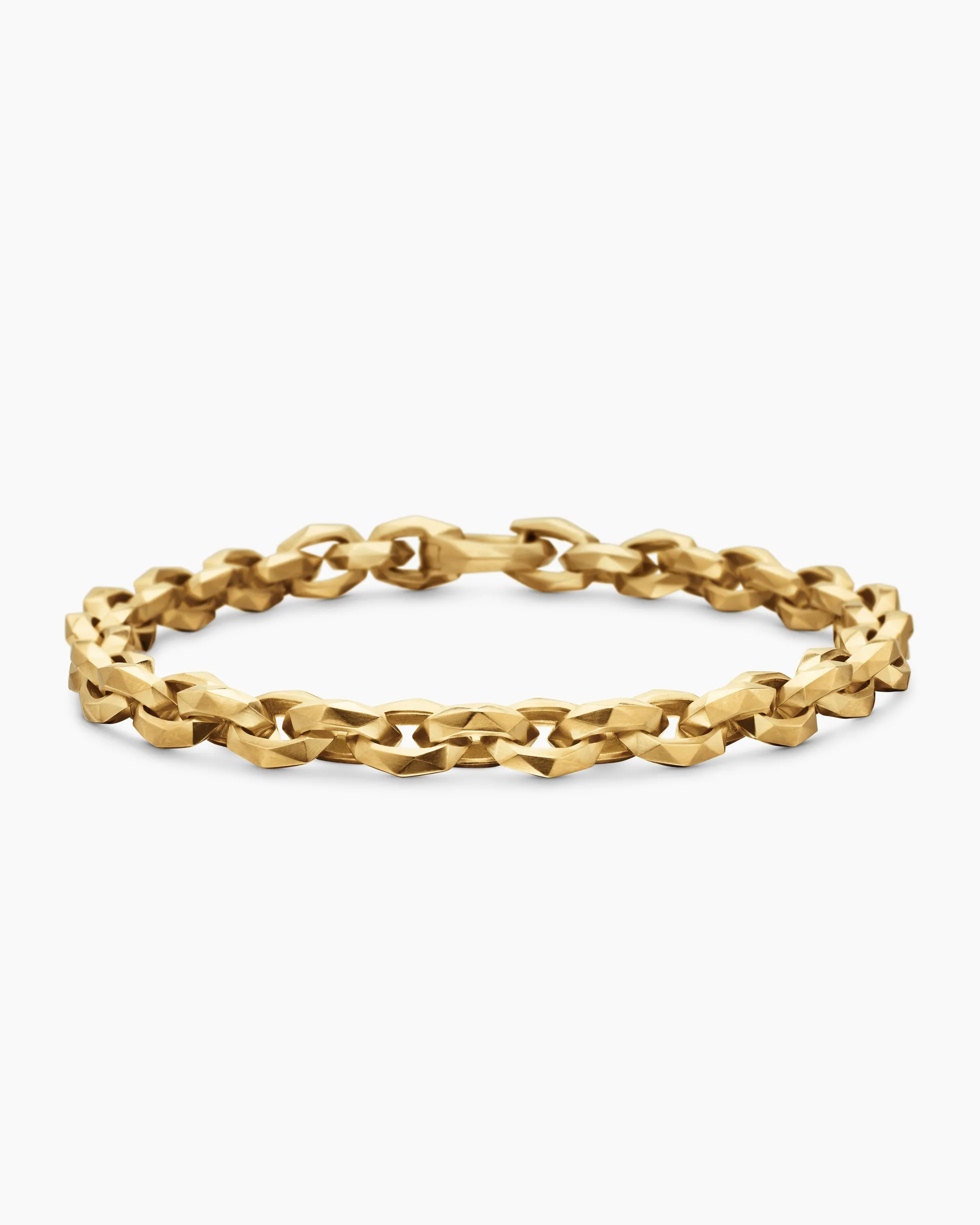 Faceted Chain Bracelet 18K Yellow Gold, 7mm