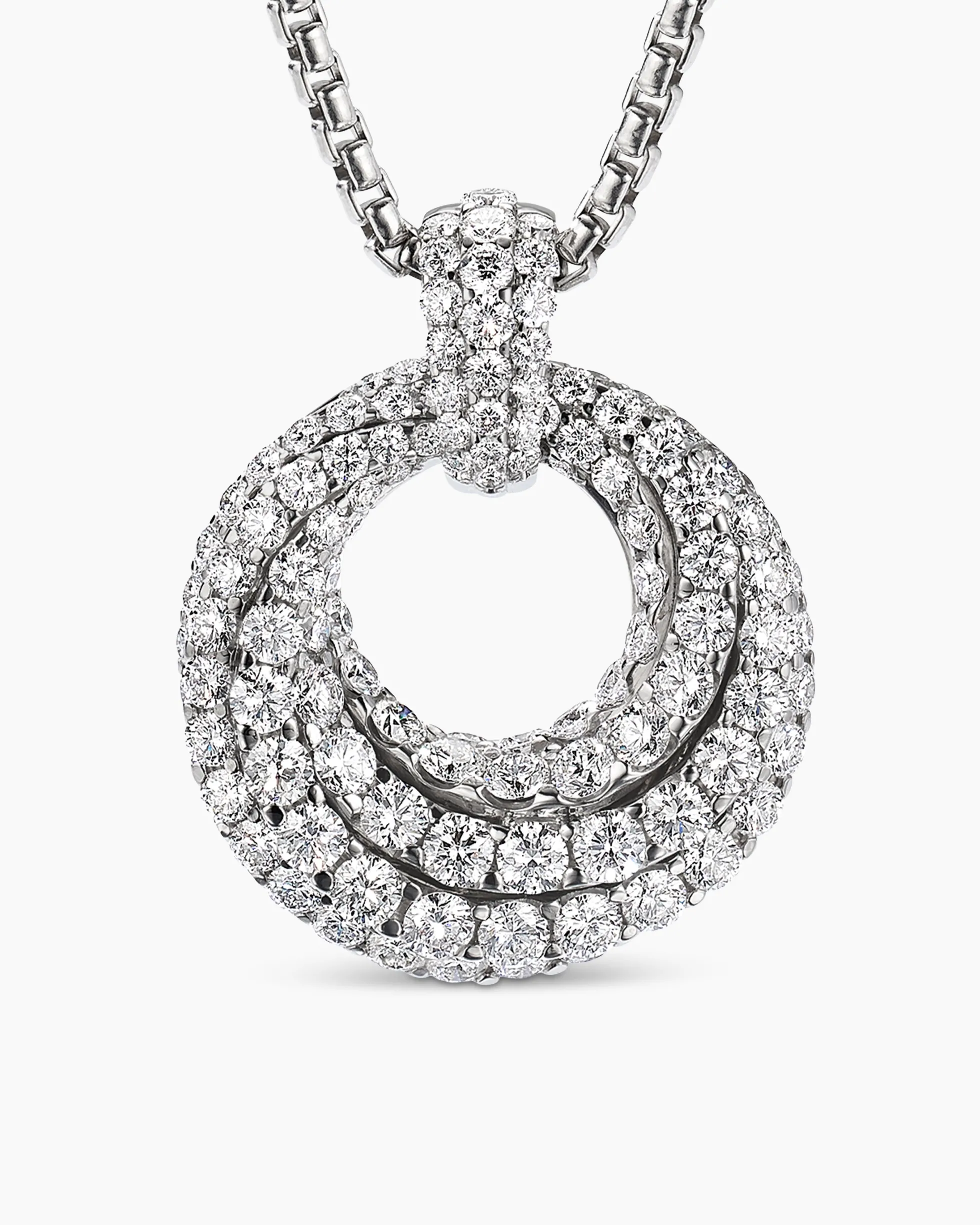 Floating Diamonds Pendant White Gold