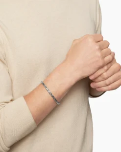 Fluted Chain Bracelet Sterling Silver, 5mm