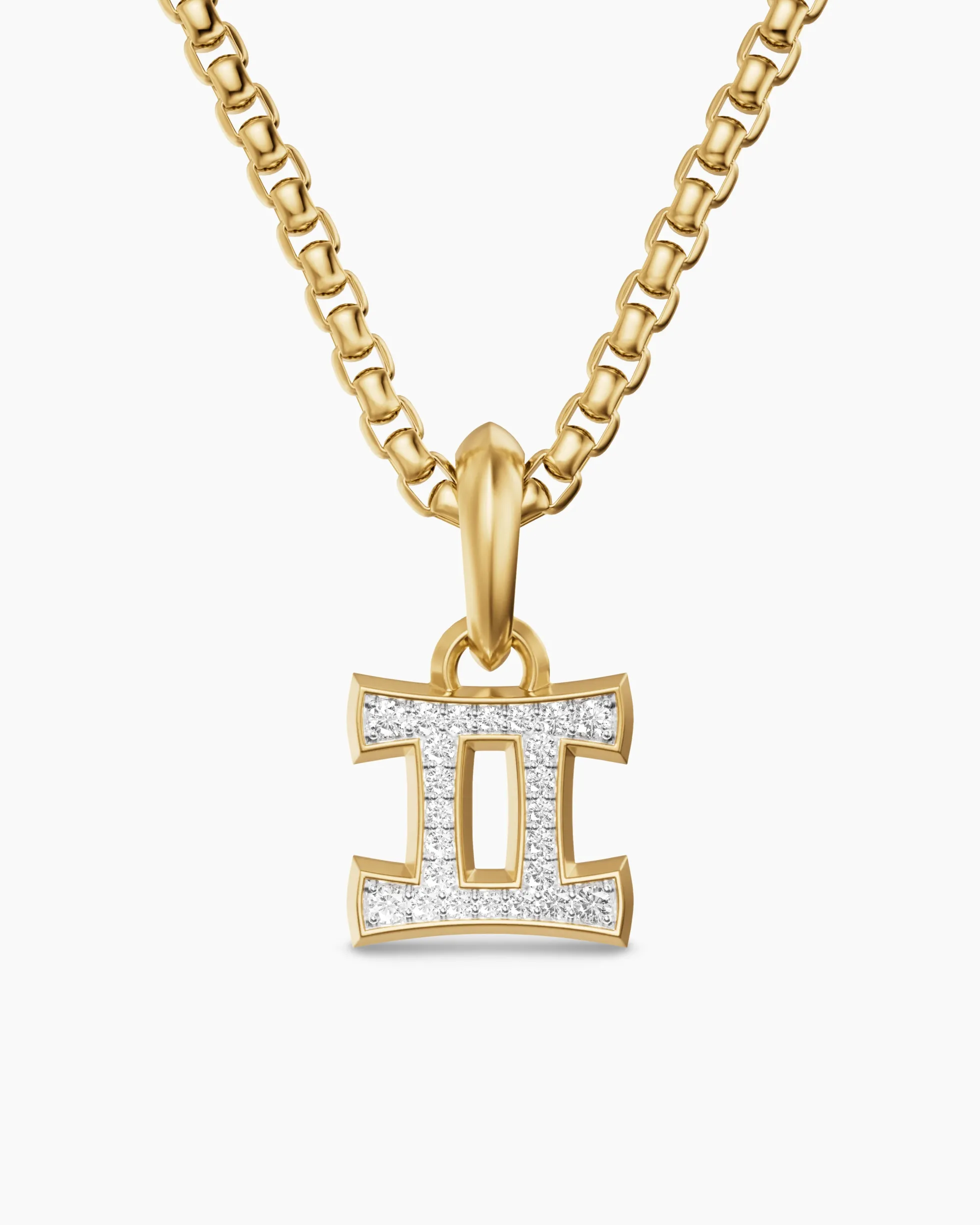 Gemini Amulet 18K Yellow Gold with Diamonds, 15.2mm