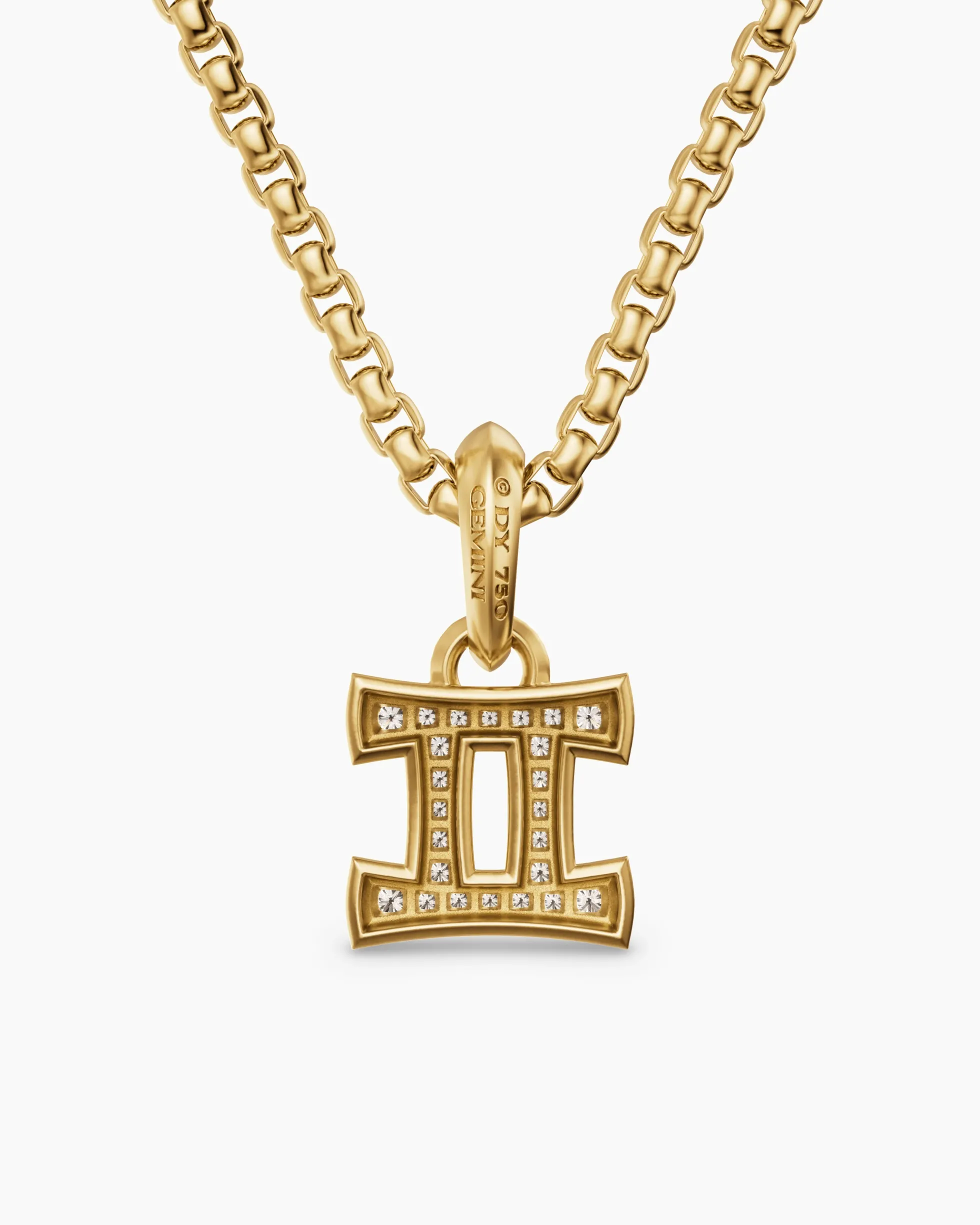 Gemini Amulet 18K Yellow Gold with Diamonds, 15.2mm