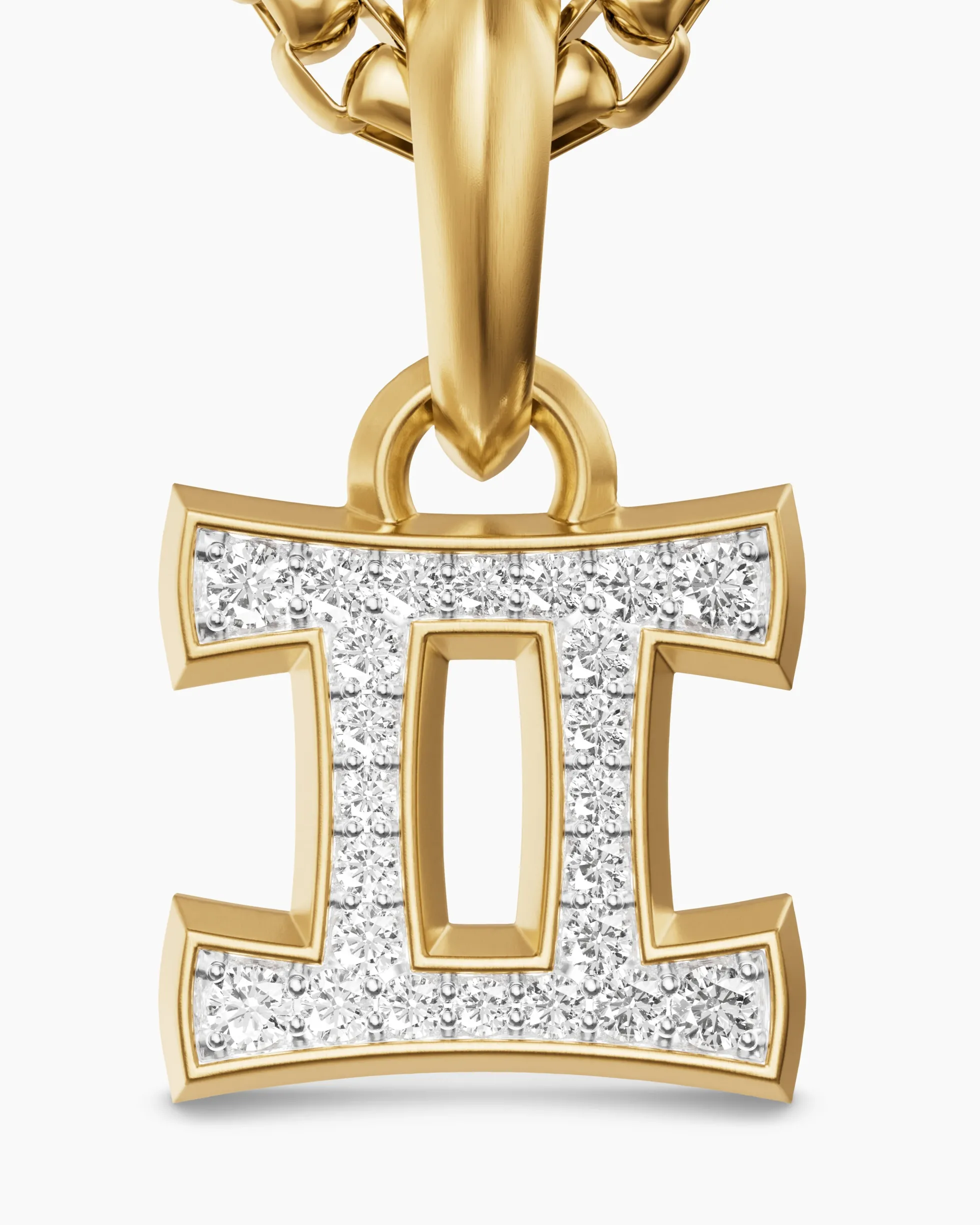 Gemini Amulet 18K Yellow Gold with Diamonds, 15.2mm