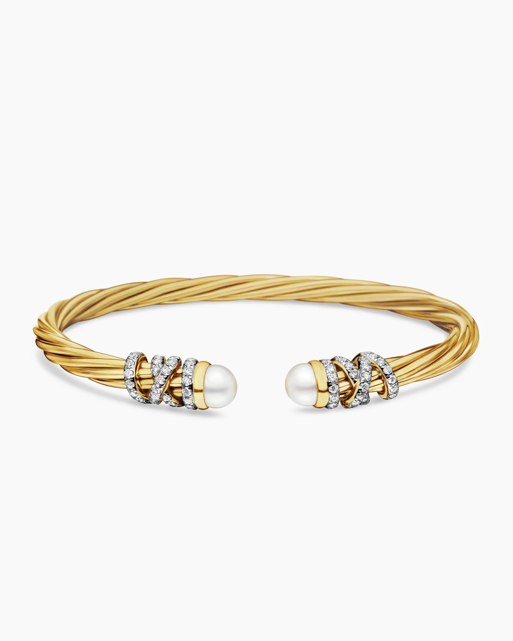 Helena Bracelet 18K Yellow Gold with Pearls and Diamonds, 4mm