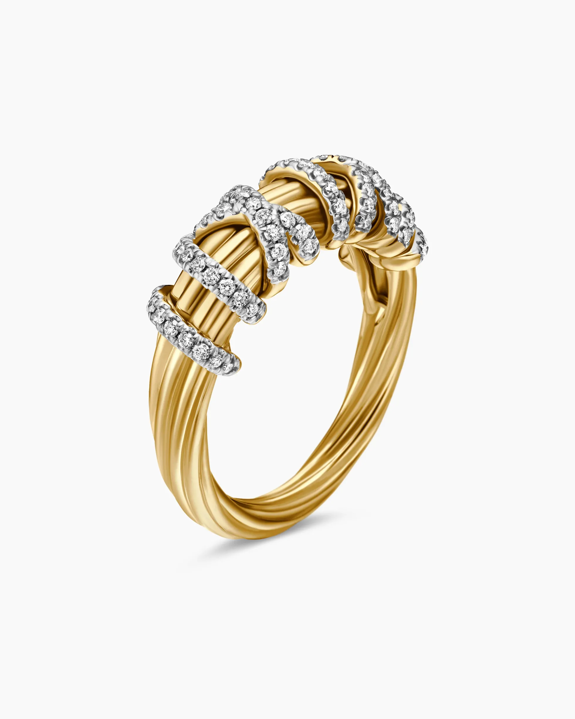 Helena Ring 18K Yellow Gold with Diamonds, 7.7mm