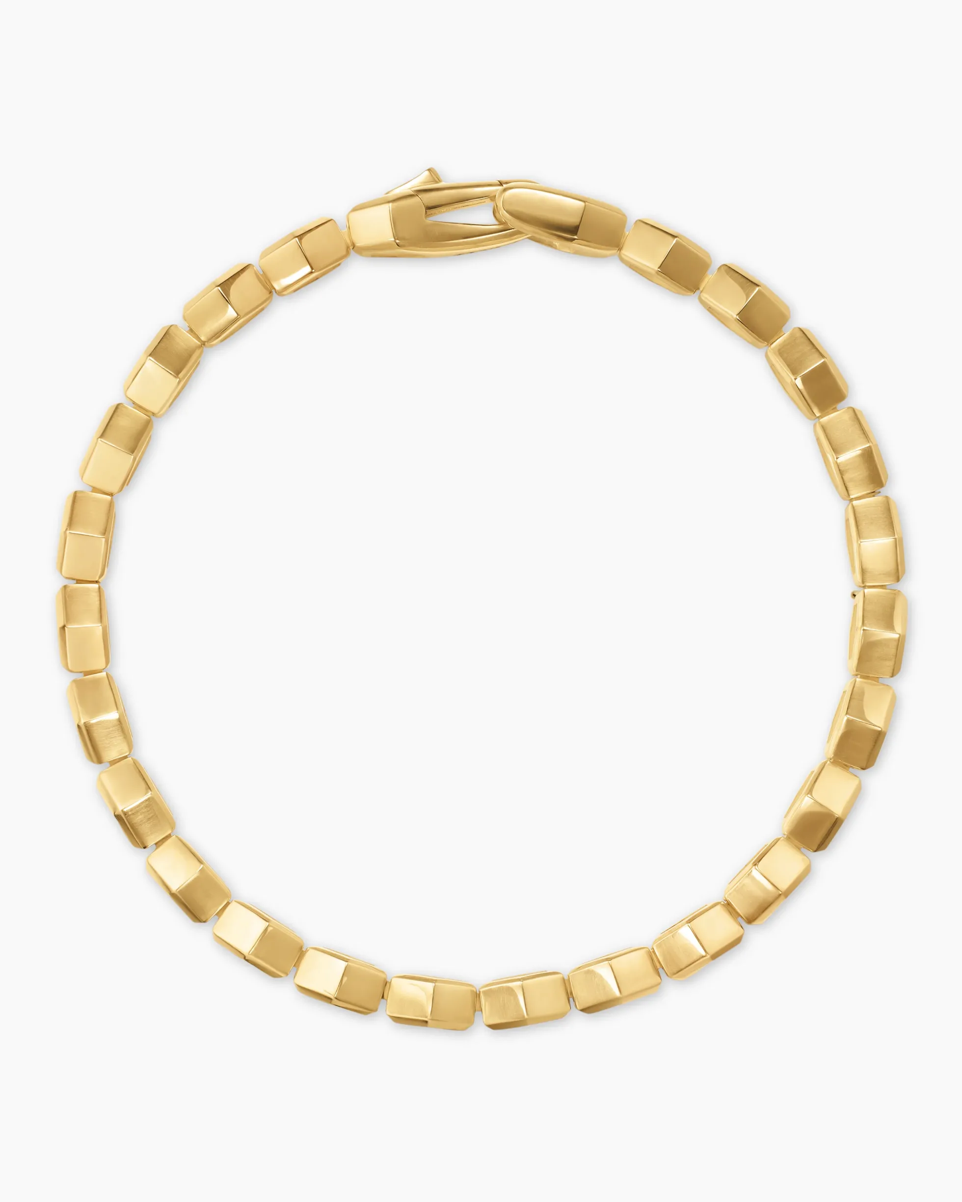 Hex Pavé Tennis Bracelet 18K Yellow Gold with Diamonds, 8mm