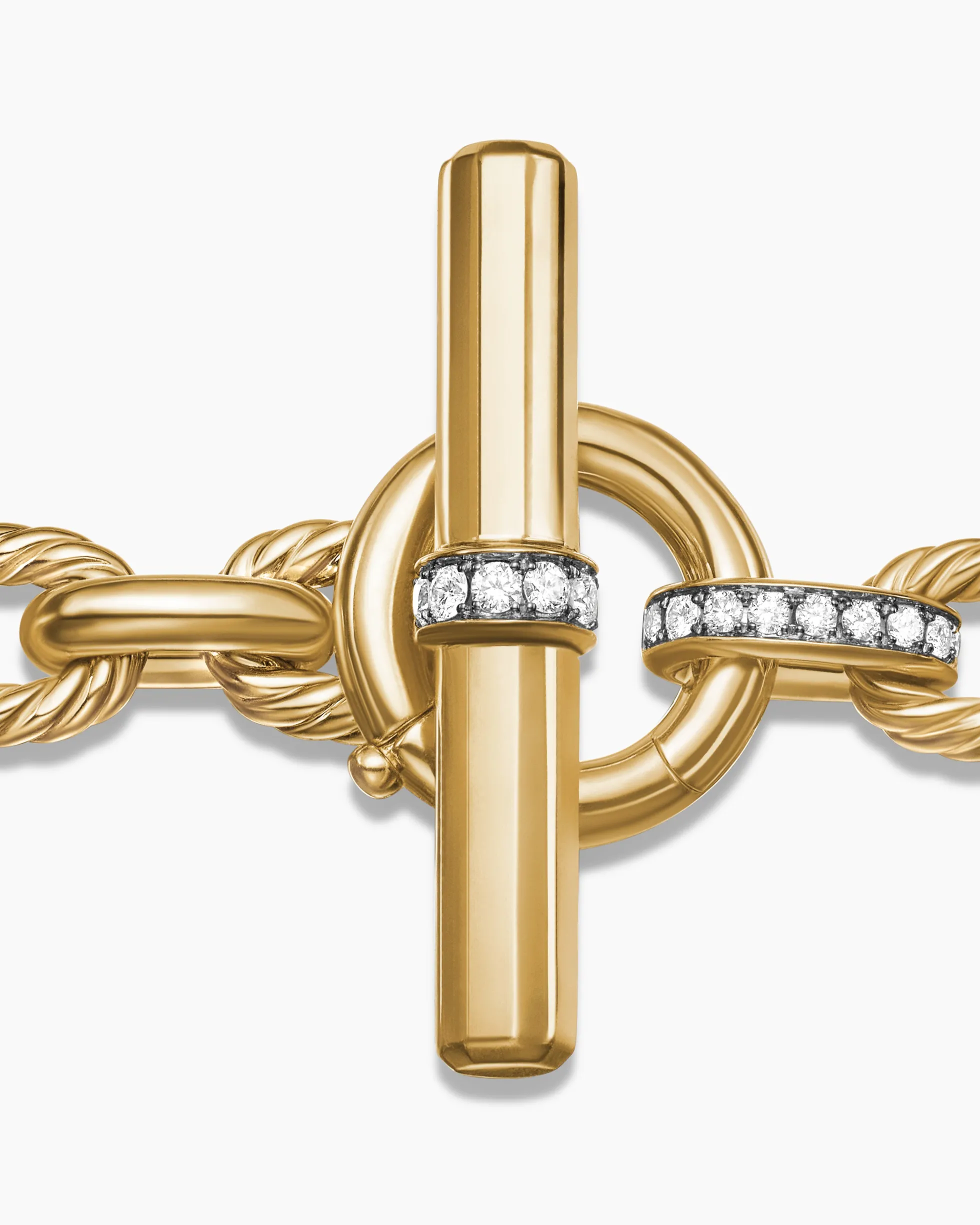 Lexington Chain Bracelet 18K Yellow Gold with Diamonds, 9.8mm