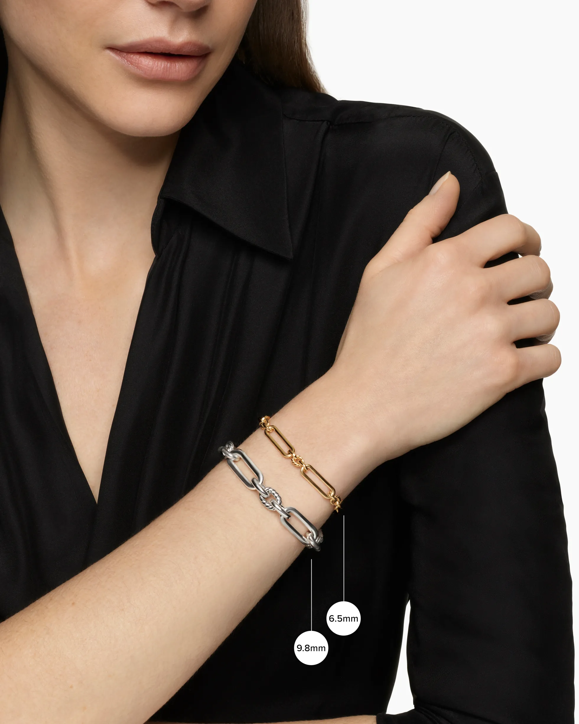 Lexington Chain Bracelet 18K Yellow Gold with Full Pavé Diamonds, 6.5mm