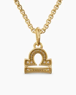 Libra Amulet 18K Yellow Gold with Diamonds, 18.4mm