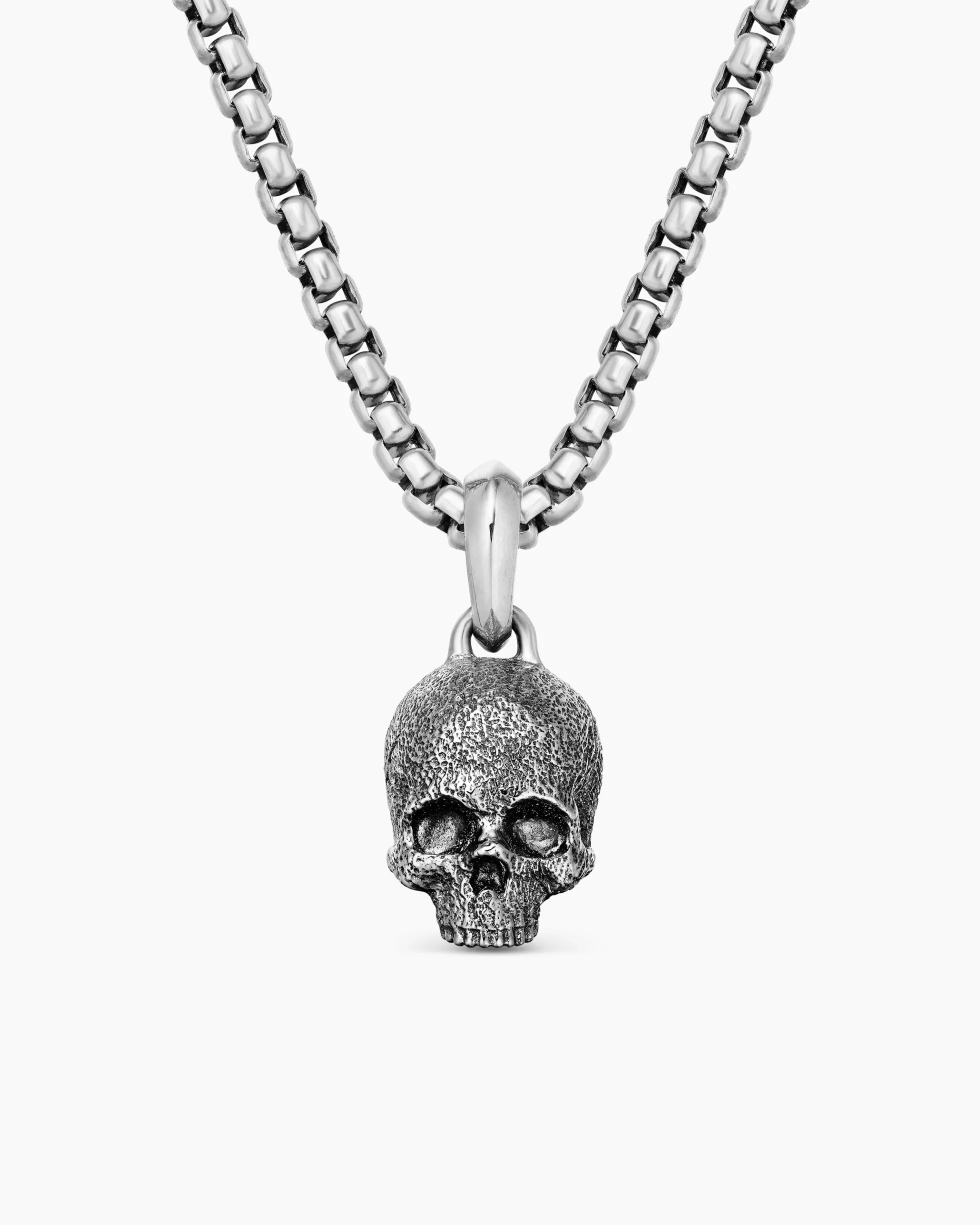 Memento Mori Skull Amulet Sterling Silver, 16mm
