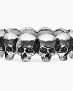 Memento Mori Skull Band Ring Sterling Silver, 8.5mm