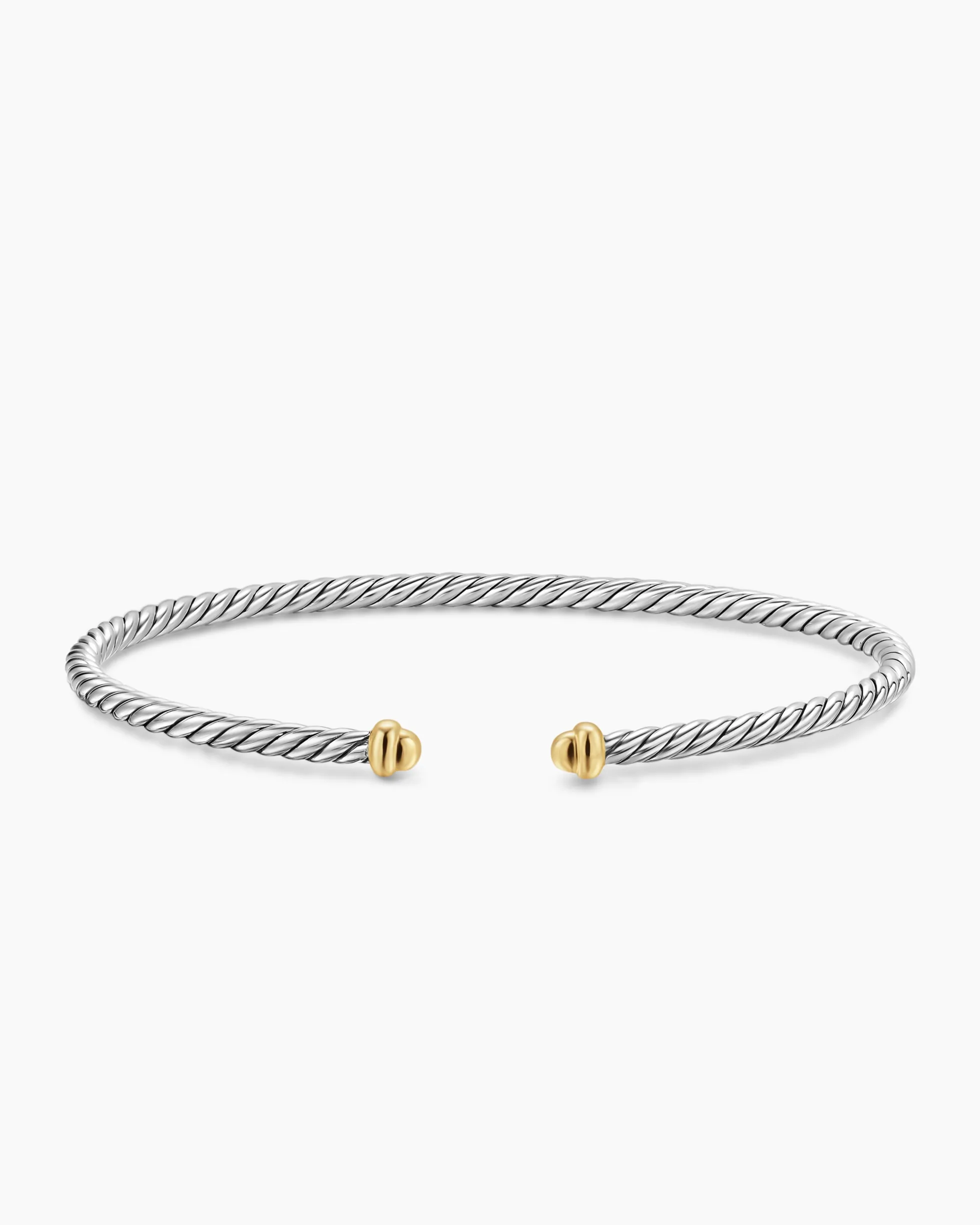 Micro Cable Flex® Bracelet Sterling Silver with 14K Yellow Gold, 2.6mm