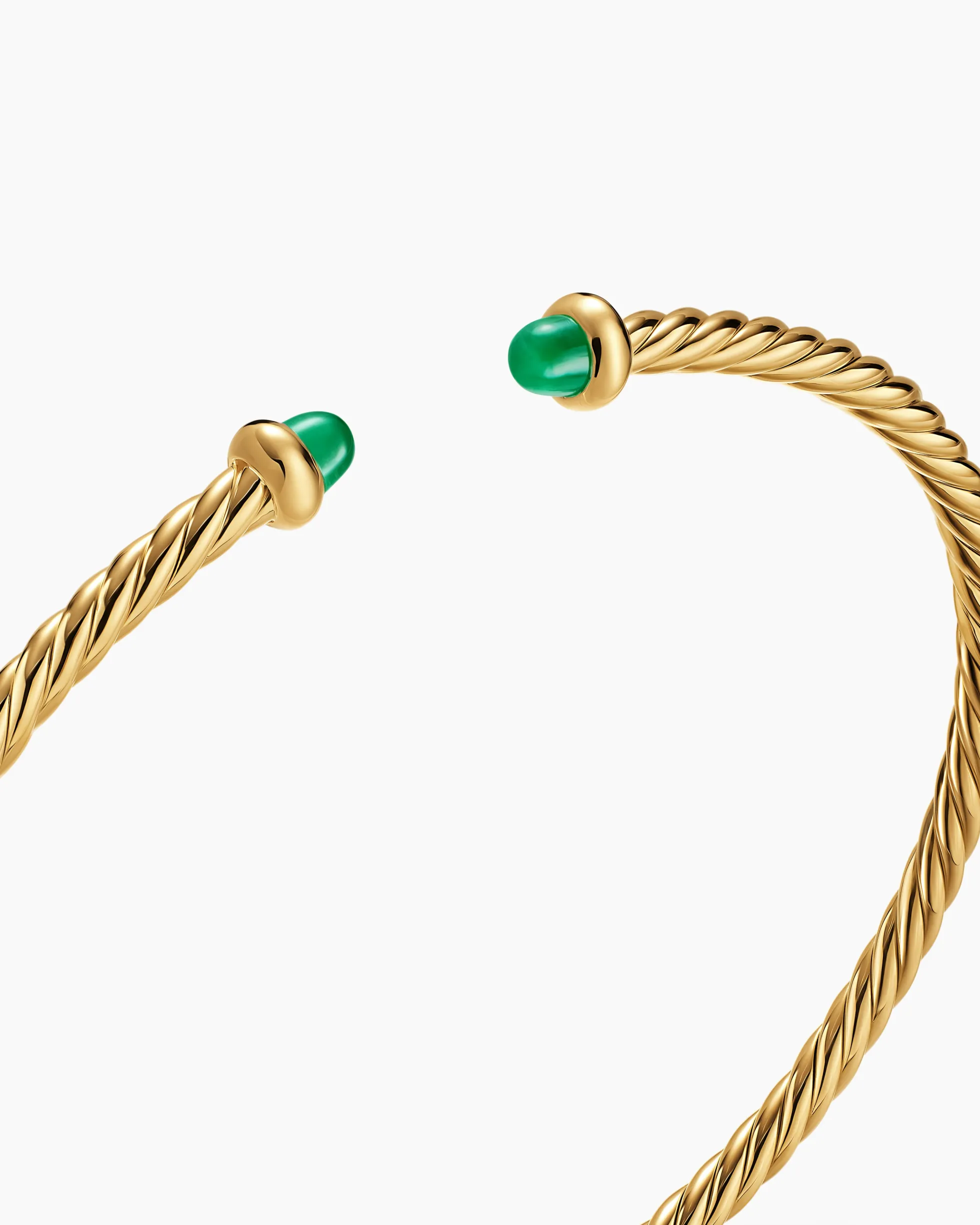 Micro Cablespira® Flex Bracelet 18K Yellow Gold with Emeralds, 2.6mm