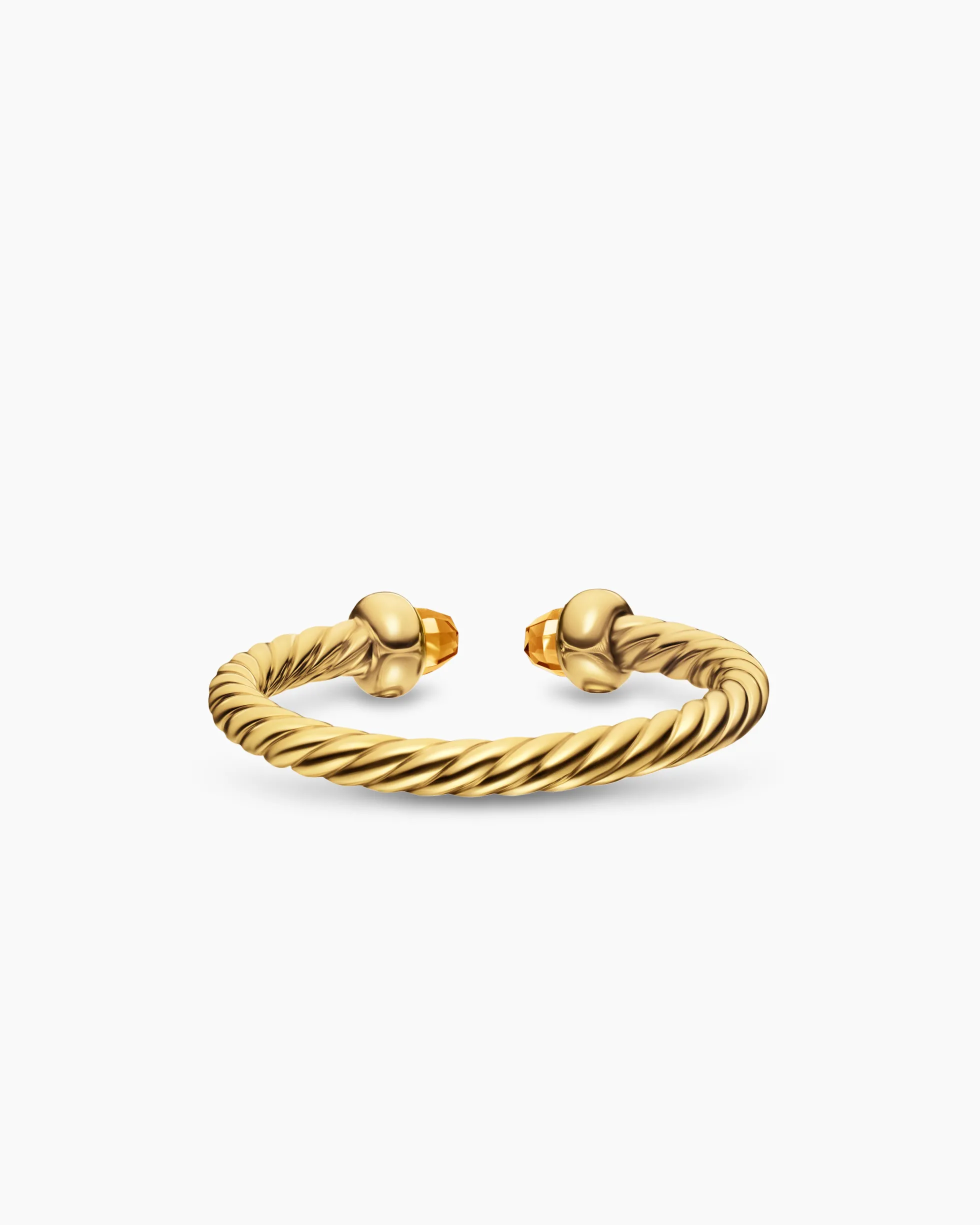 Micro Cablespira® Flex Open Ring 18K Yellow Gold with Citrine, 2.5mm