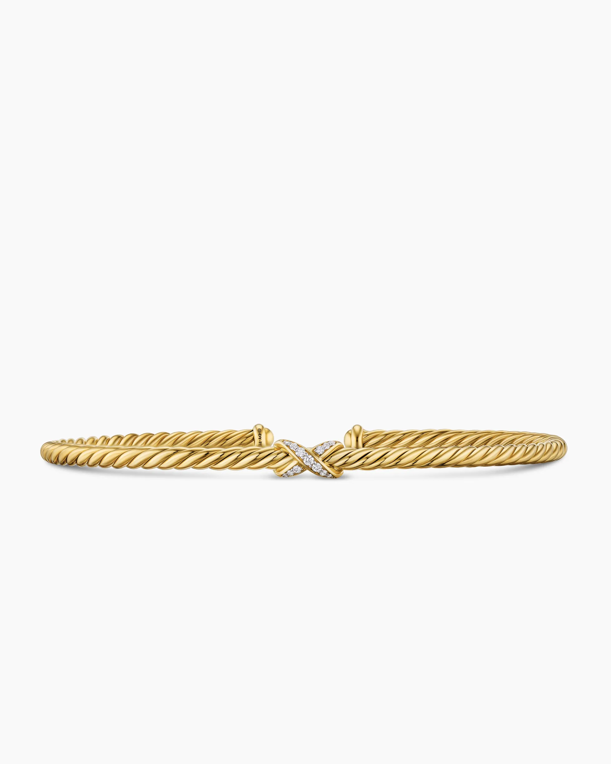 Micro Cablespira® Flex X Bracelet 18K Yellow Gold with Diamonds, 2.6mm