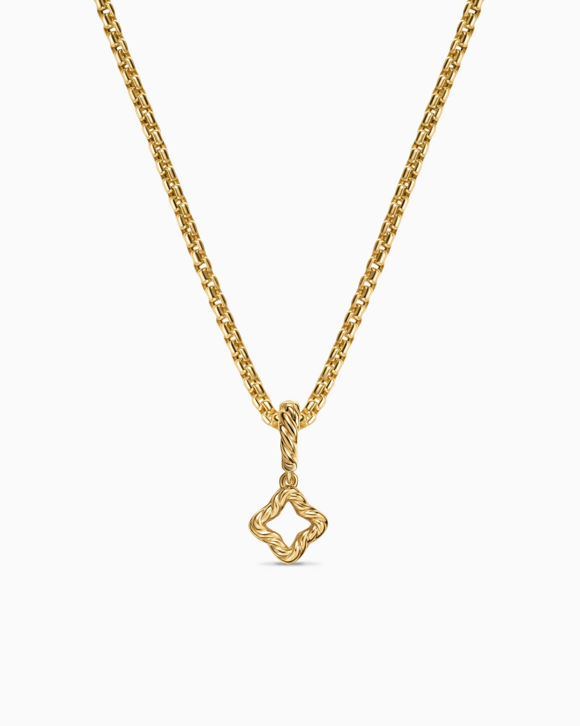 Micro Pavé Quatrefoil Amulet 18K Yellow Gold with Diamonds, 7.4mm