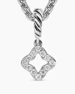 Micro Pavé Quatrefoil Amulet Sterling Silver with Diamonds, 7.4mm