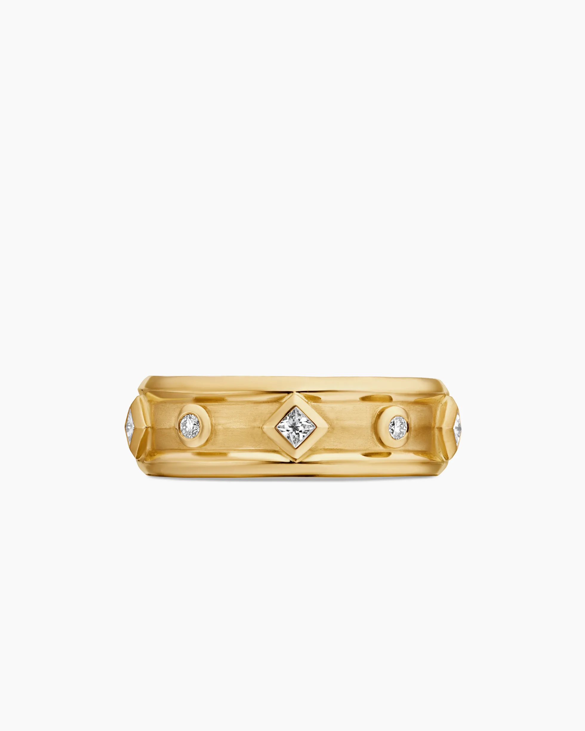 Modern Renaissance® Band Ring 18K Yellow Gold with Diamonds, 6.6mm