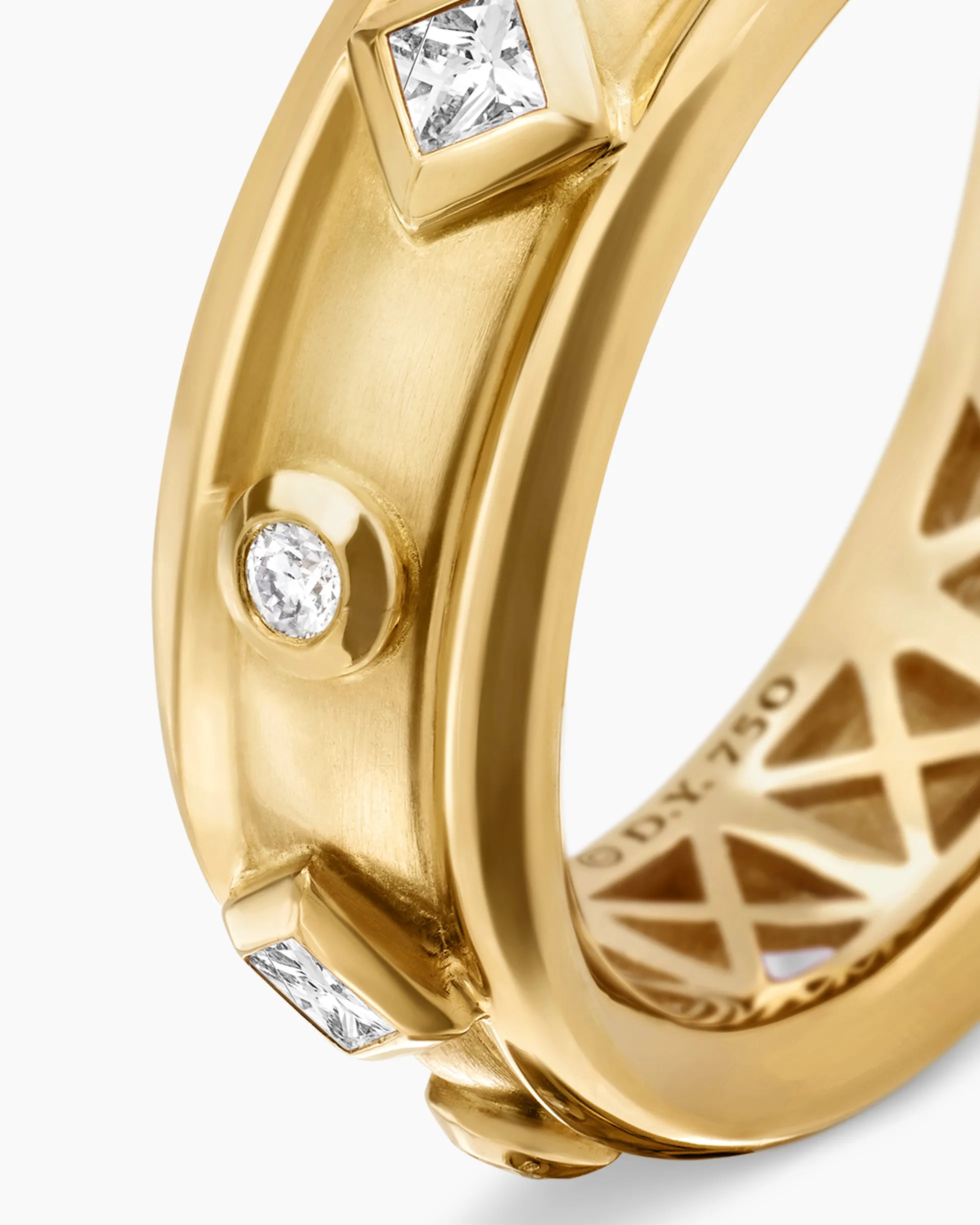 Modern Renaissance® Band Ring 18K Yellow Gold with Diamonds, 6.6mm