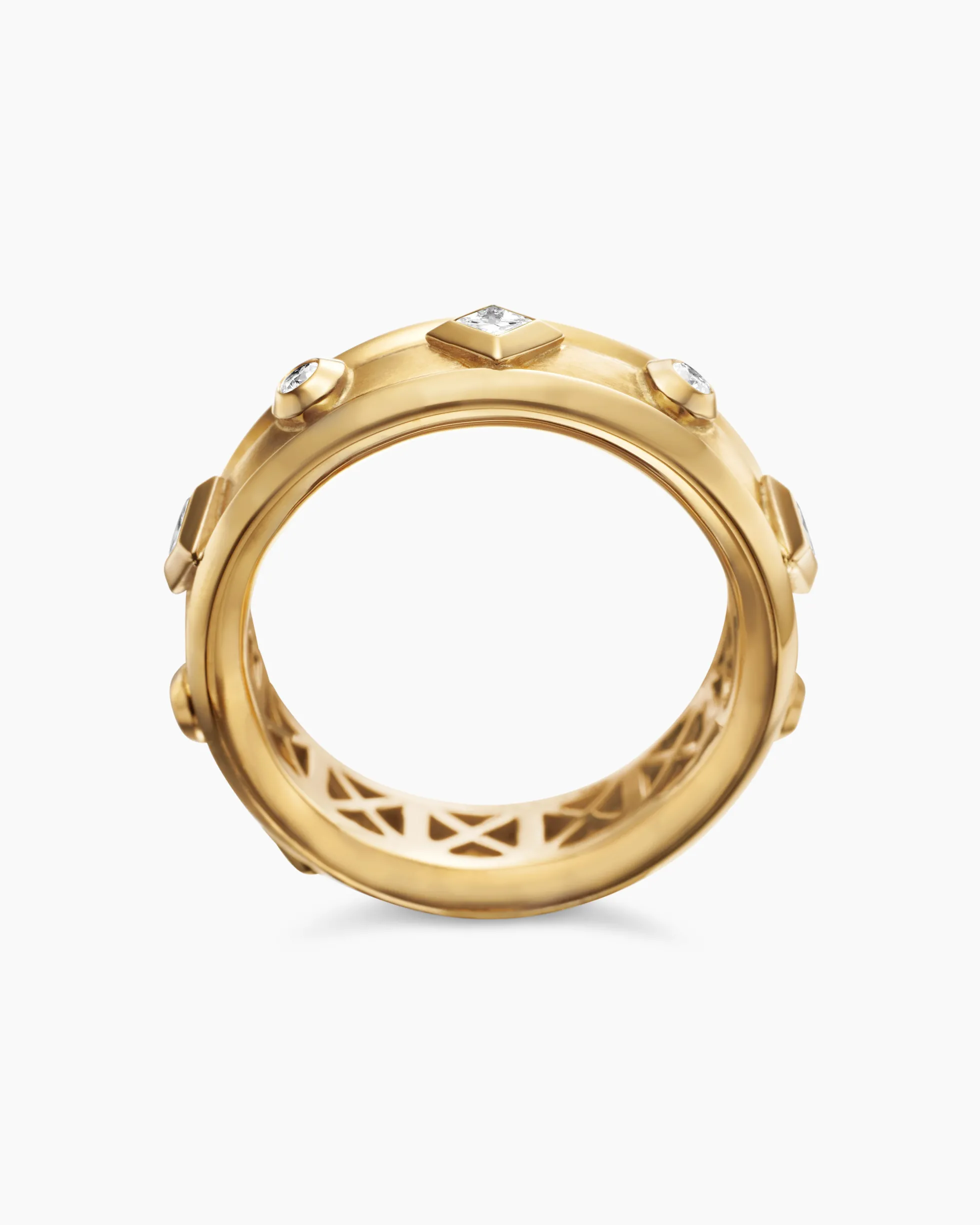 Modern Renaissance® Band Ring 18K Yellow Gold with Diamonds, 6.6mm