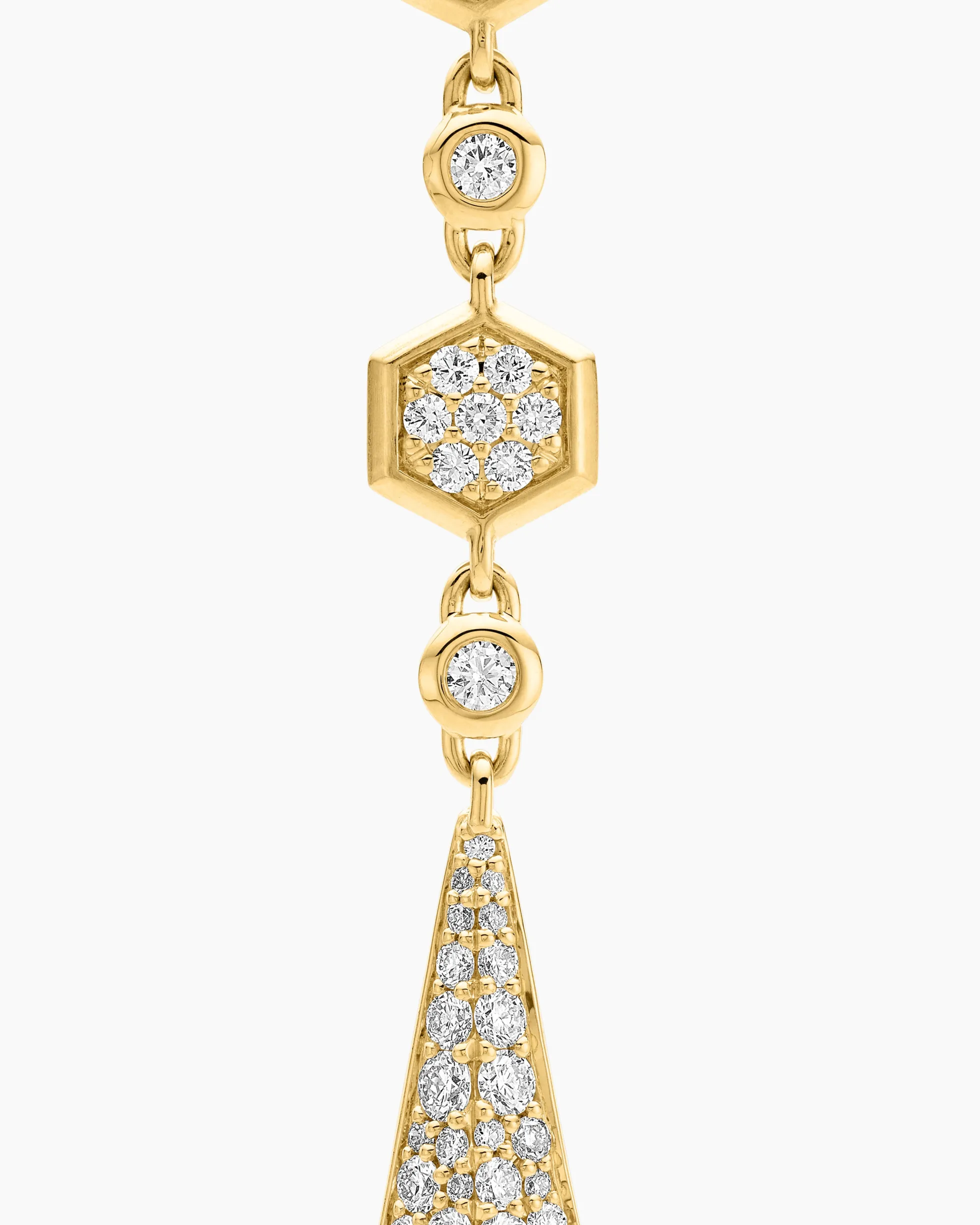 Modern Renaissance® Drop Earrings 18K Yellow Gold with Diamonds, 30mm