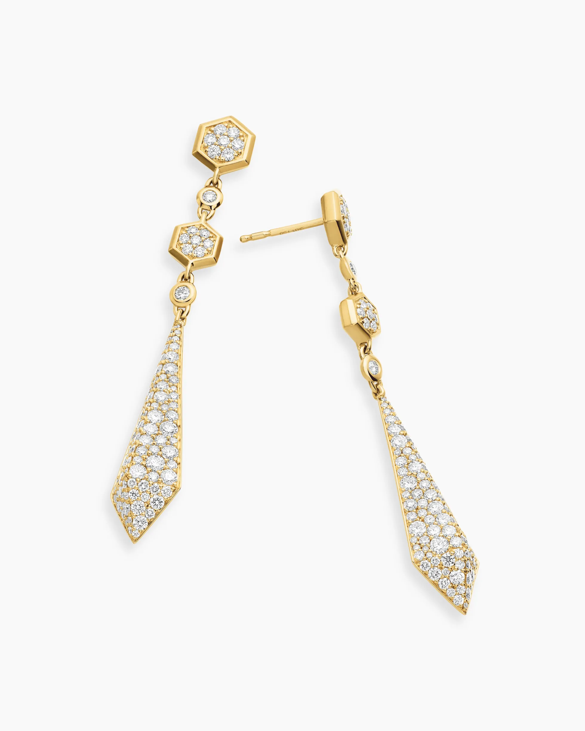 Modern Renaissance® Drop Earrings 18K Yellow Gold with Diamonds, 30mm