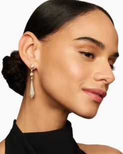 Modern Renaissance® Drop Earrings 18K Yellow Gold with Diamonds, 30mm
