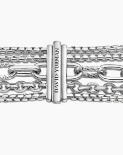 Multi Row Chain Bracelet Sterling Silver, 29mm