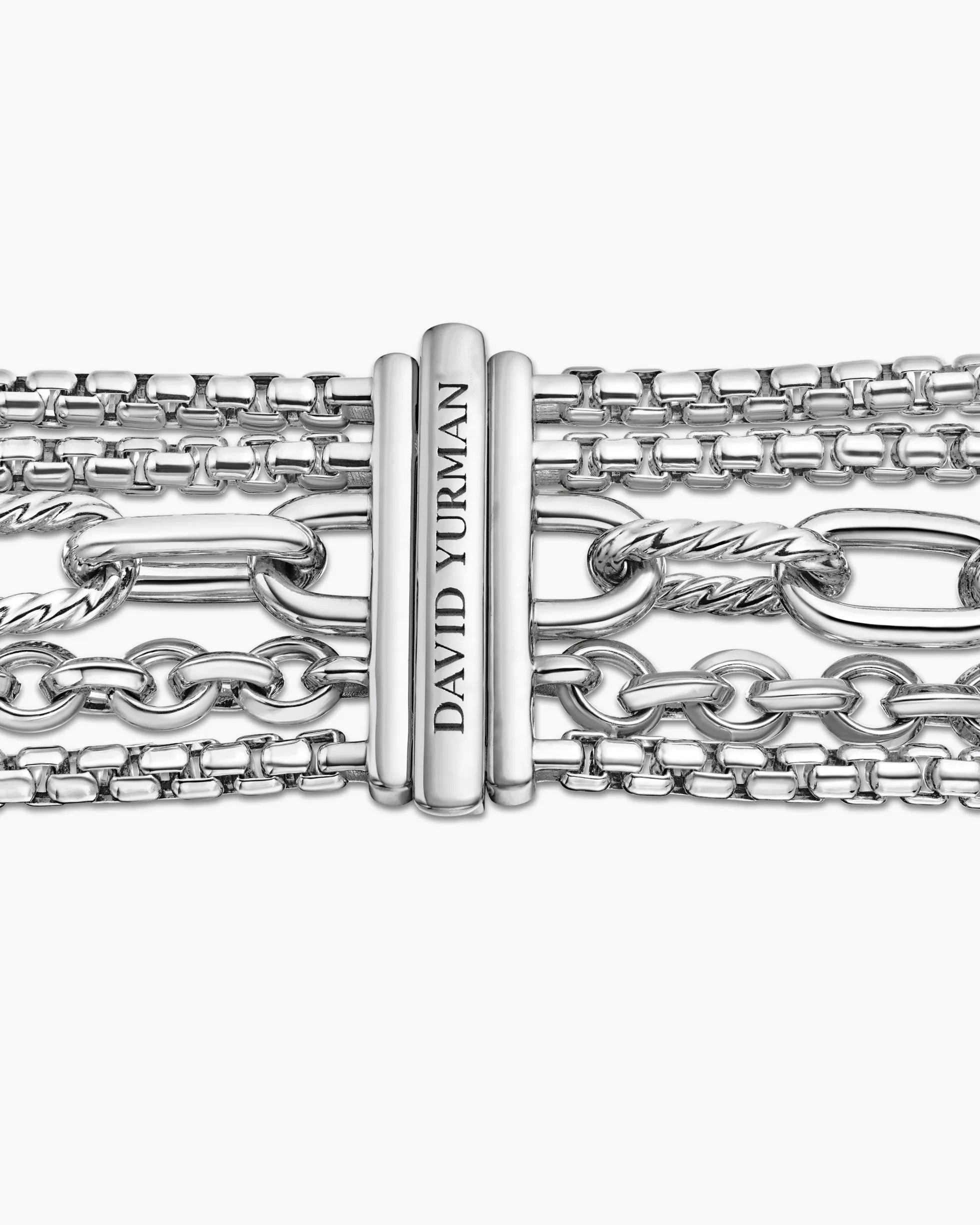 Multi Row Chain Bracelet Sterling Silver, 29mm