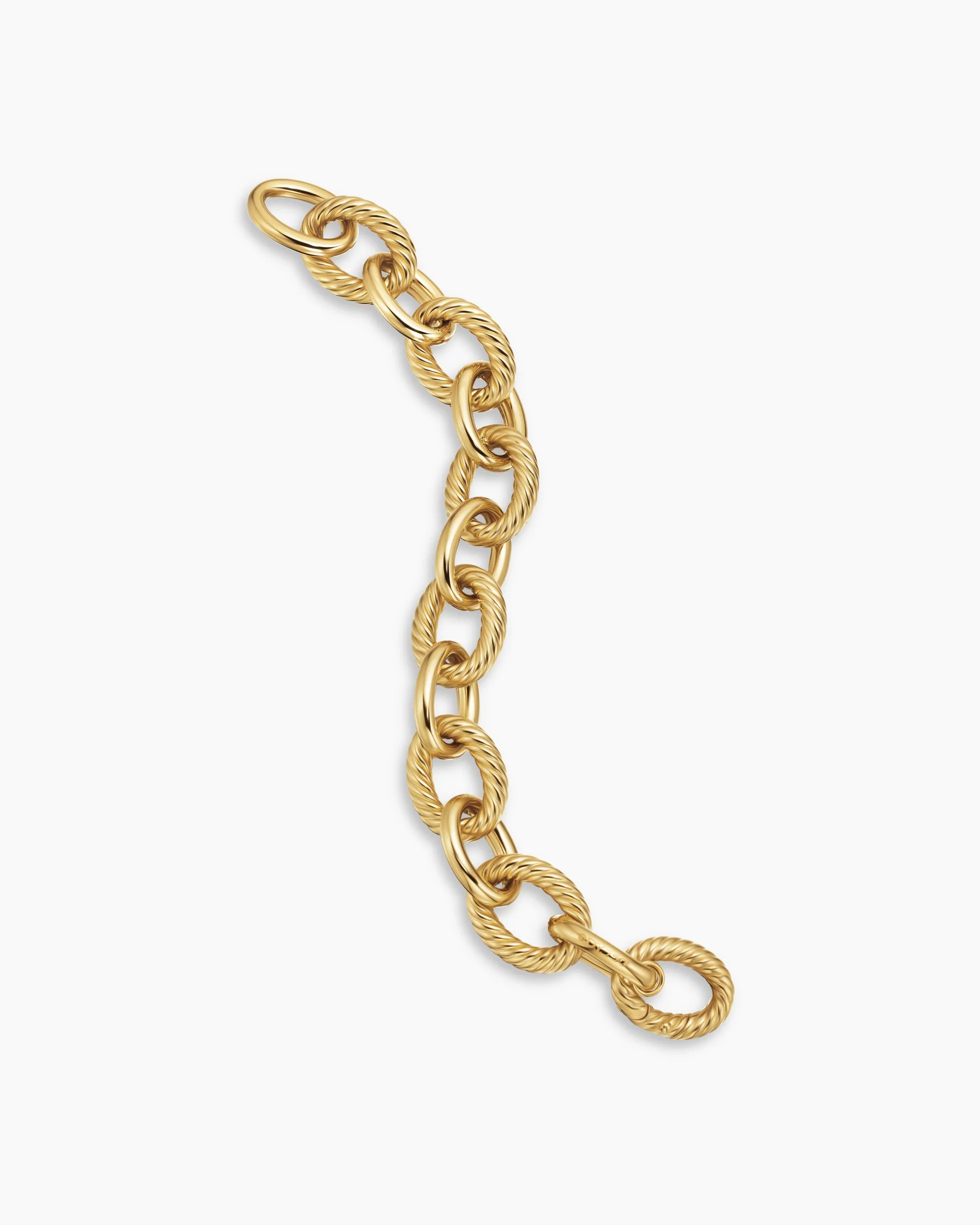 Oval Link Chain Bracelet 18K Yellow Gold, 17mm