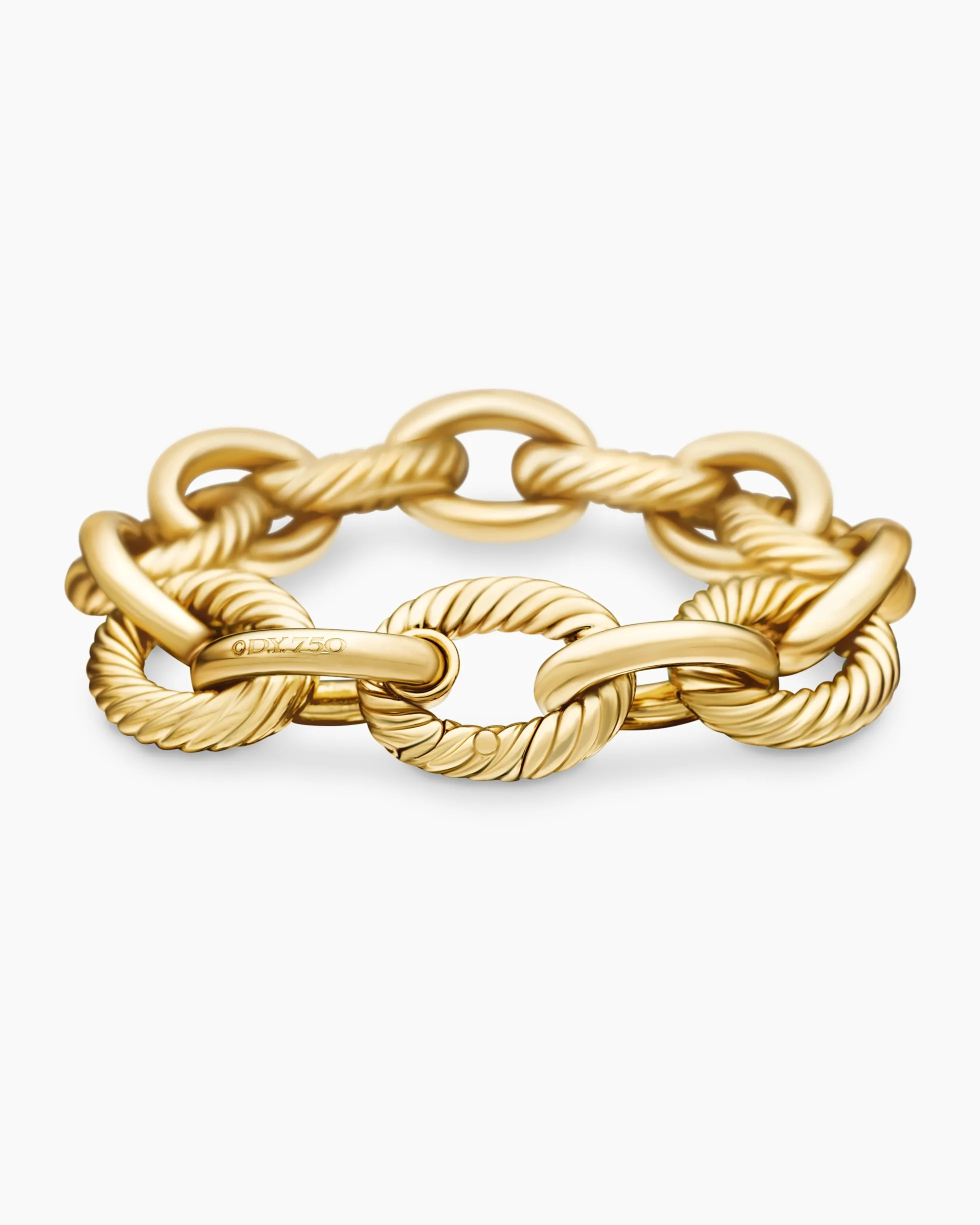 Oval Link Chain Bracelet 18K Yellow Gold, 17mm