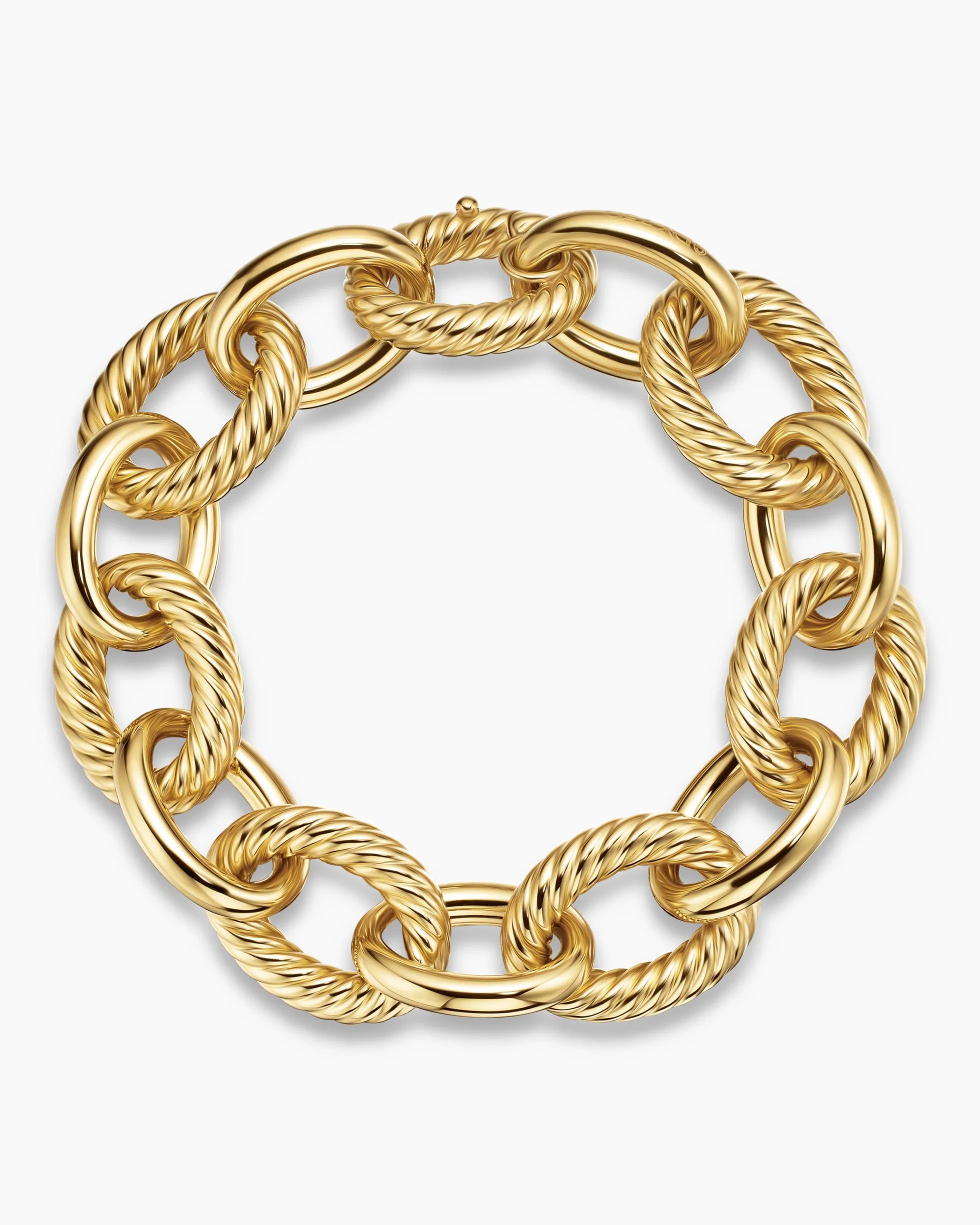Oval Link Chain Bracelet 18K Yellow Gold, 17mm