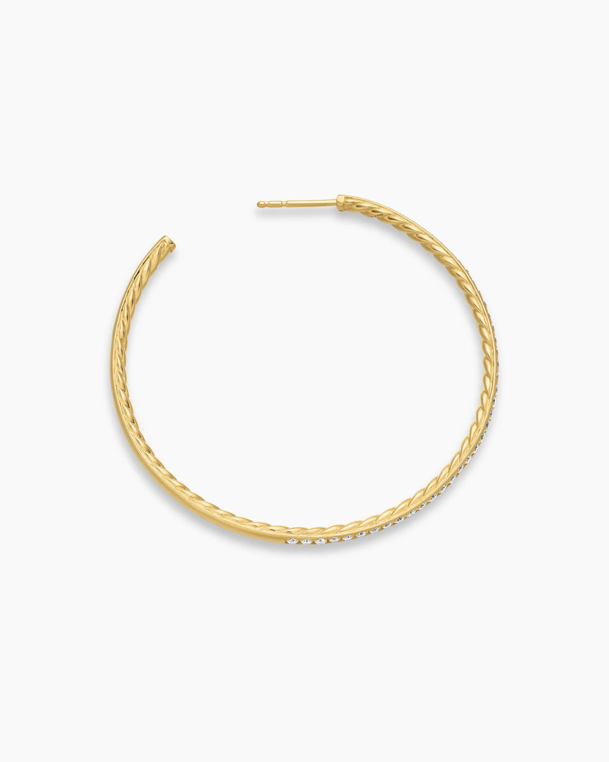 Pavé Hoop Earrings 18K Yellow Gold with Diamonds, 50.3mm