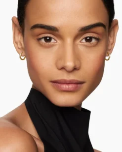 Pavé Huggie Hoop Earrings 18K Yellow Gold with Diamonds, 13mm