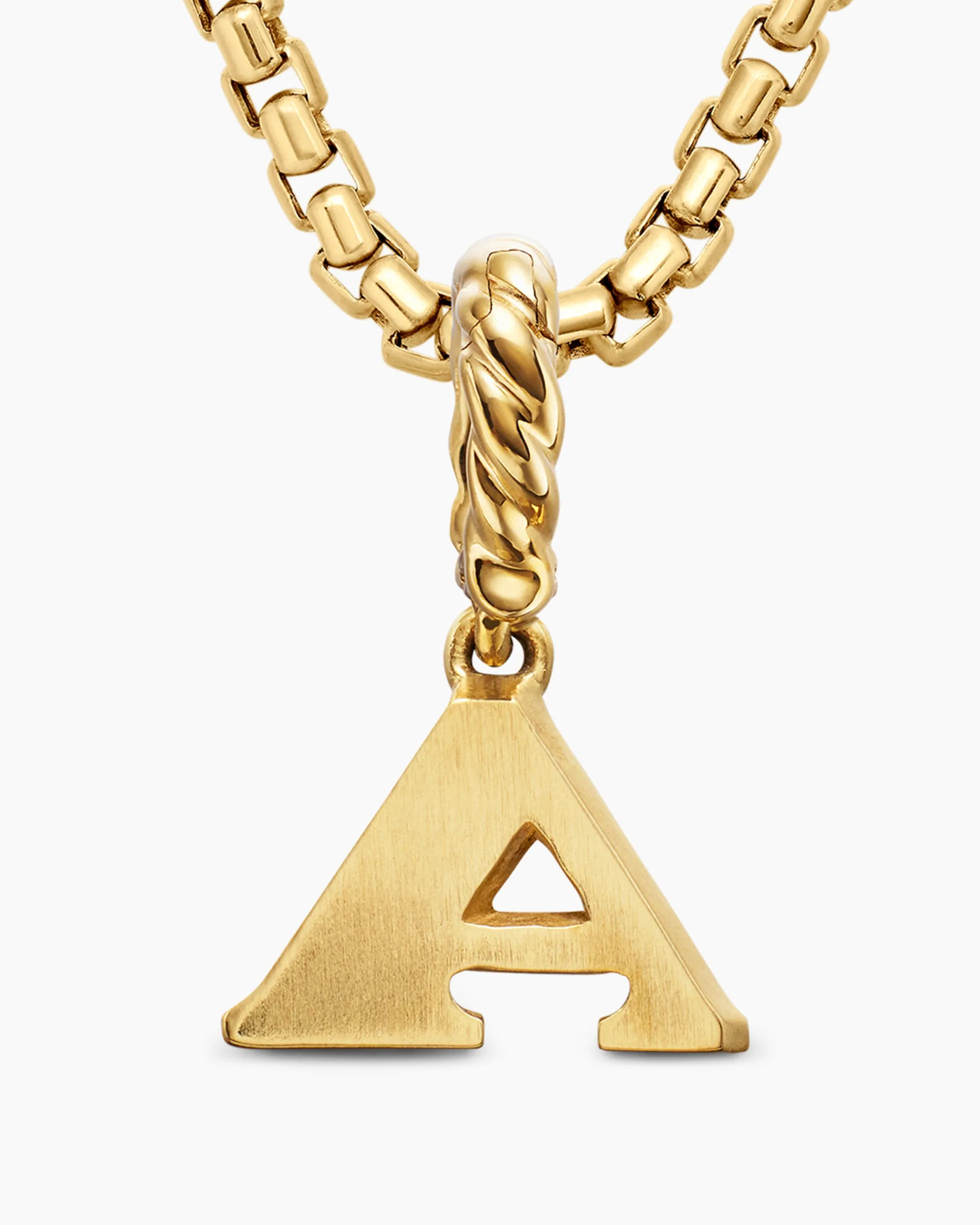 Pavé Initial Pendant 18K Yellow Gold with Diamond A
