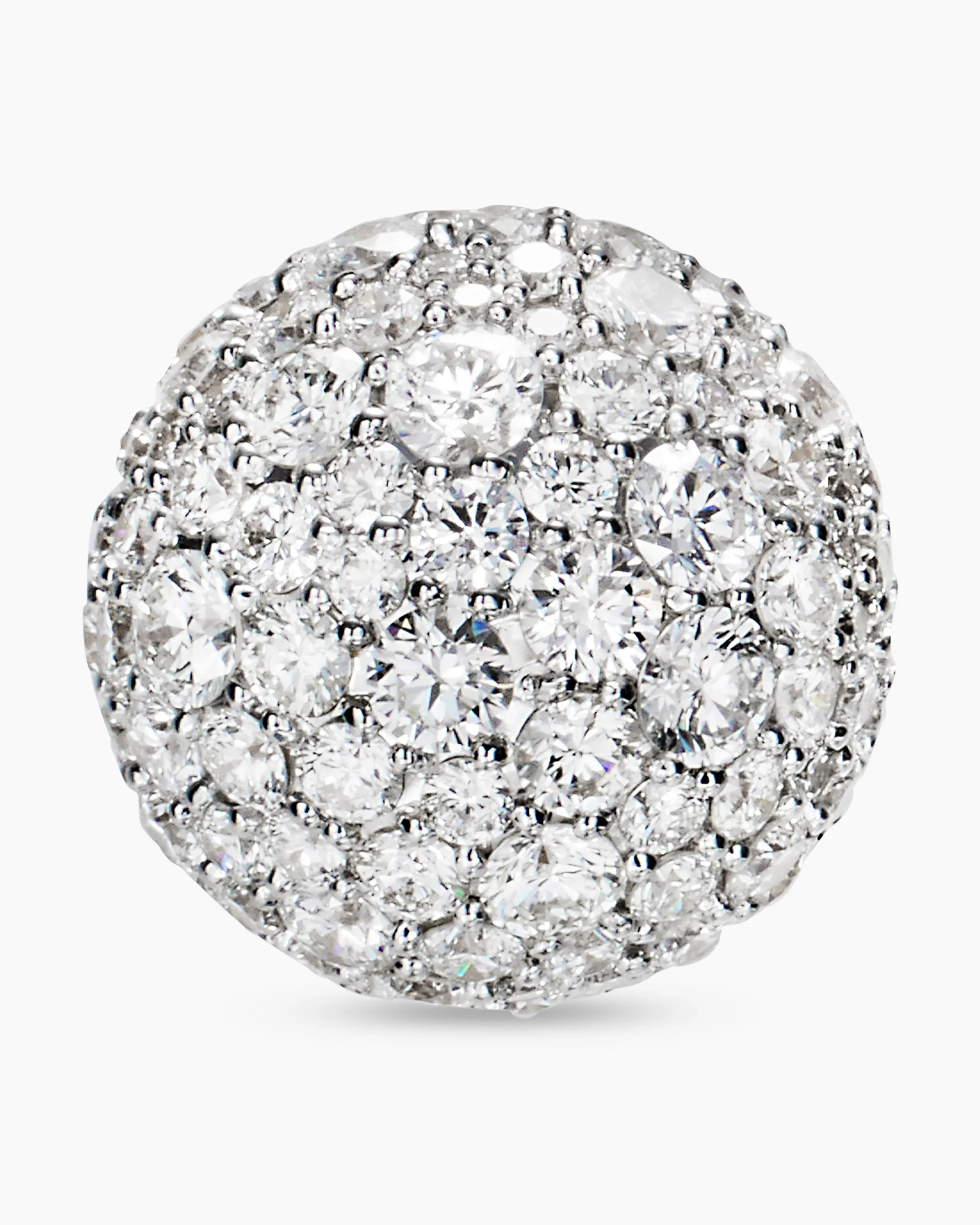Pavé Stud Earrings 18K Yellow Gold with Diamonds, 12mm