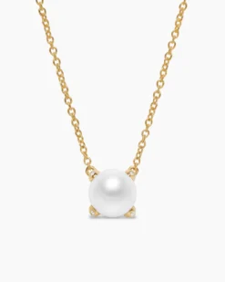Pearl Classics Necklace 18K Yellow Gold with Diamonds, 6.5mm