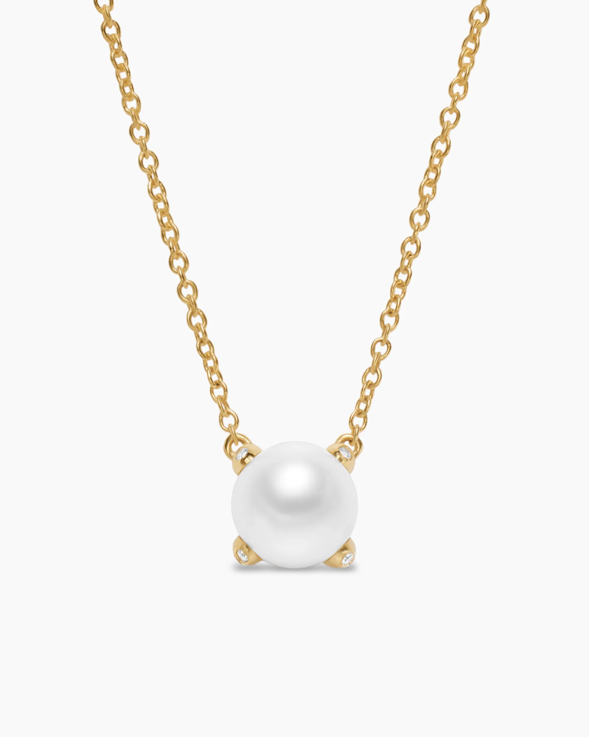 Pearl Classics Necklace 18K Yellow Gold with Diamonds, 6.5mm