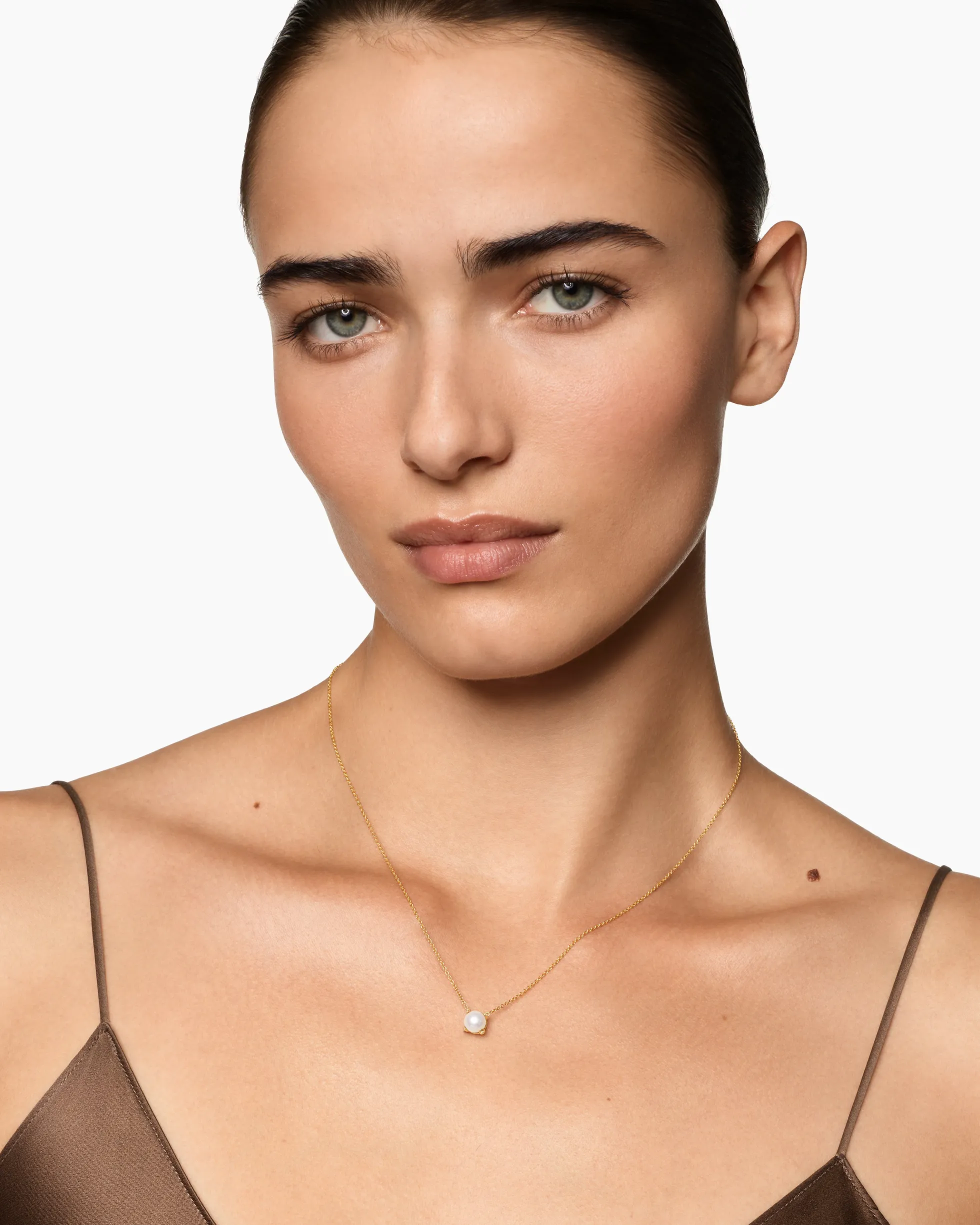 Pearl Classics Necklace 18K Yellow Gold with Diamonds, 6.5mm