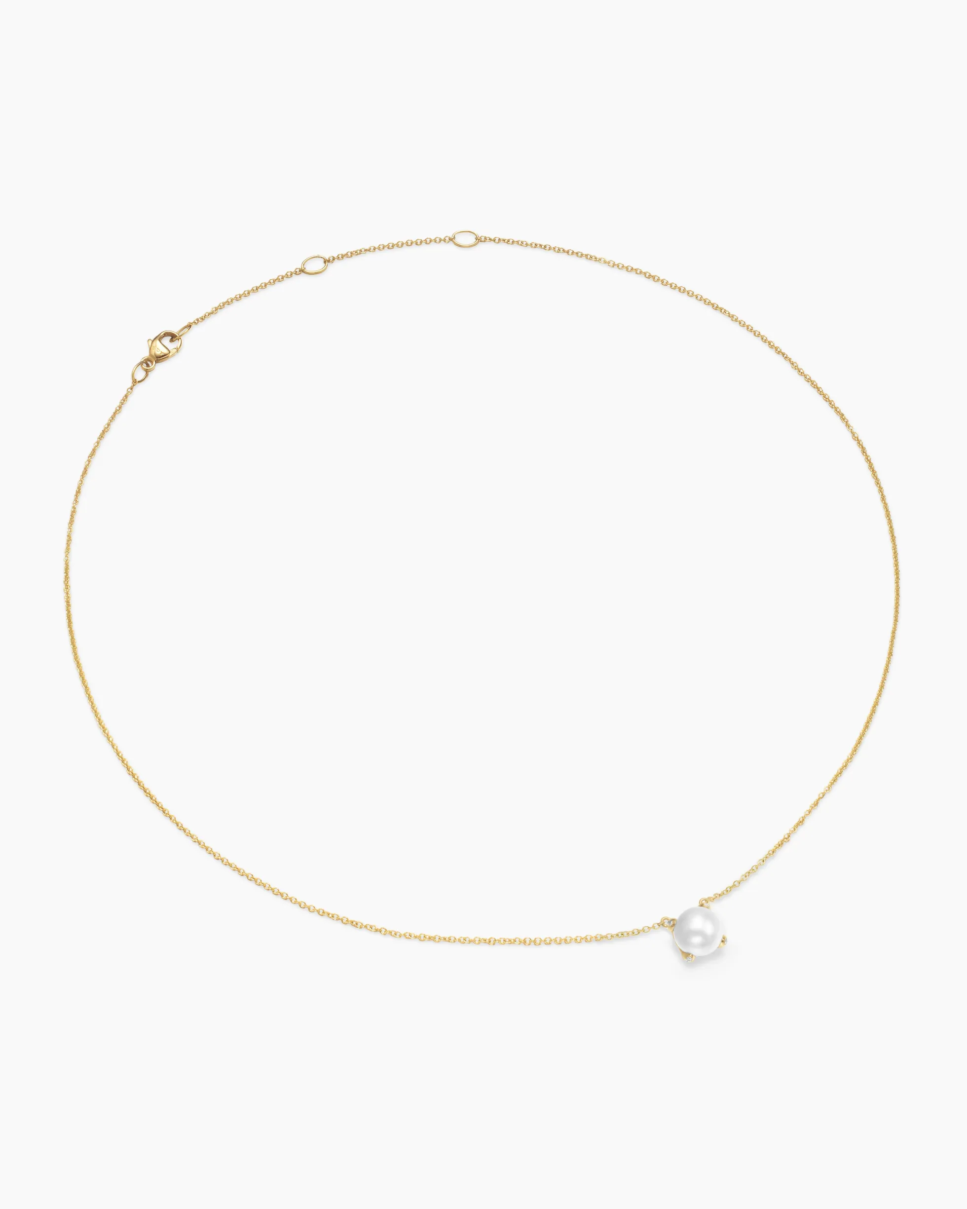 Pearl Classics Necklace 18K Yellow Gold with Diamonds, 6.5mm