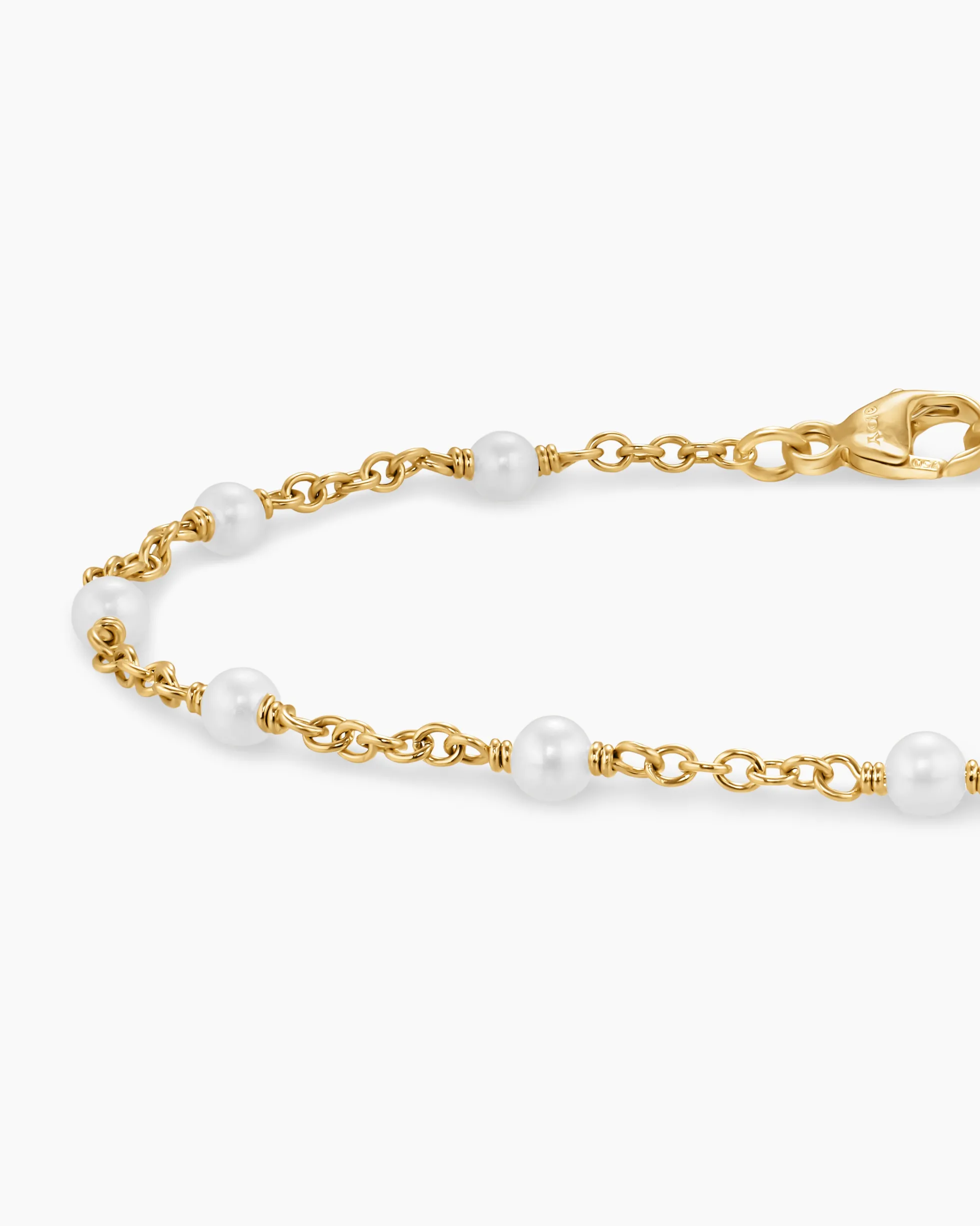 Pearl Classics Station Bracelet 18K Yellow Gold, 3.5mm