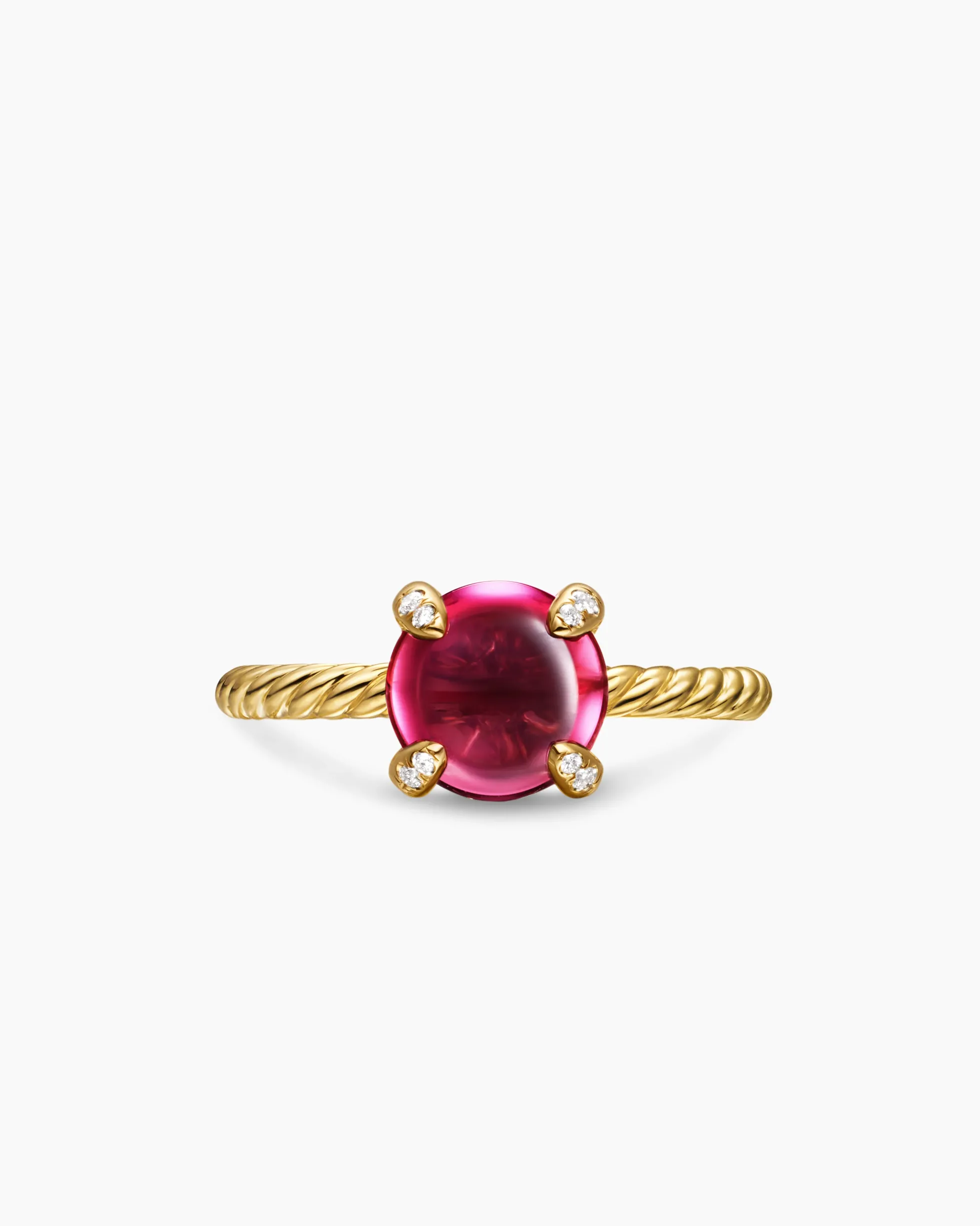 Petite Chatelaine® Ring 18K Yellow Gold with Rhodolite Garnet and Diamonds, 8mm